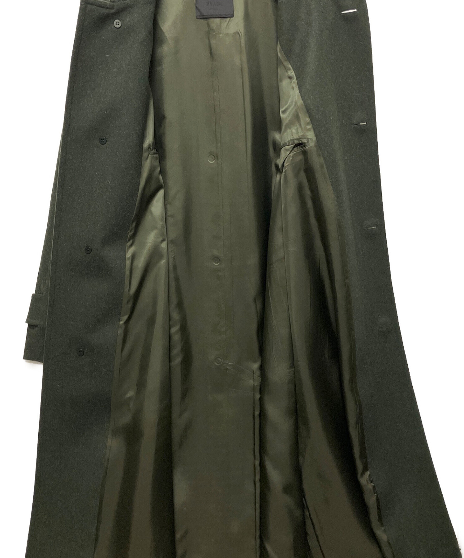 中古・古着通販】PRADA (プラダ) ウールラグランコート カーキ サイズ