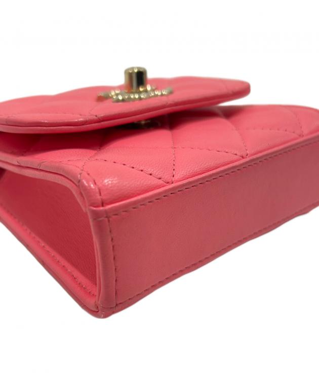 CHANEL シャネル/マトラッセキャビアスキンポーチショルダー/ピンク/297*****/Aランク/69【中古】 CHANEL シャネル/マトラッセキャビアスキンポーチショルダー/ピンク