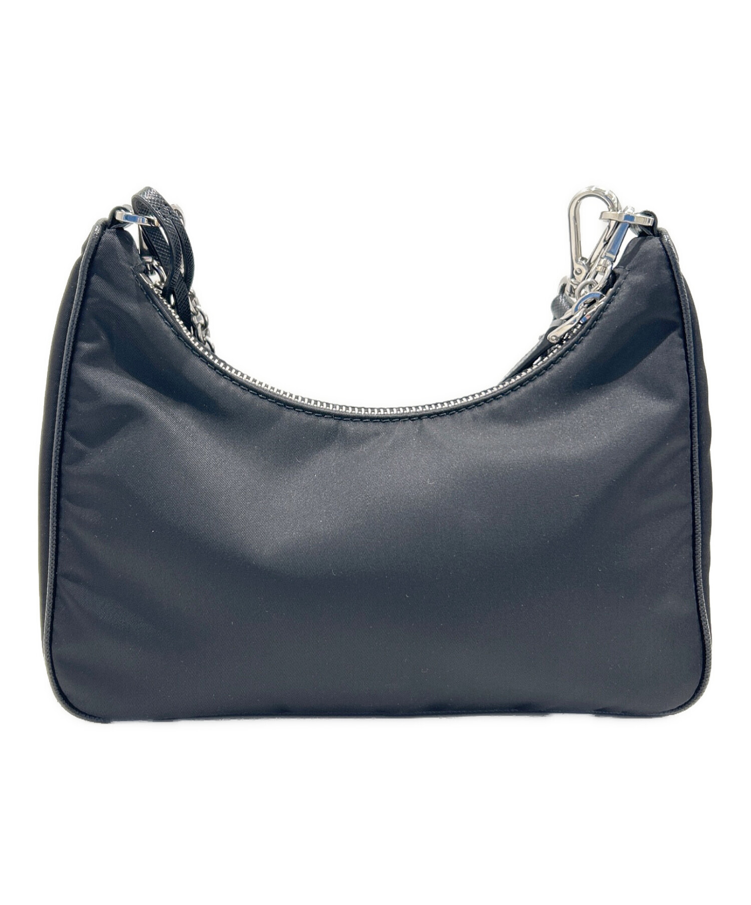 中古PRADA 男女兼用大きめのブラック ショルダーバッグ 中古・古着通販】PRADA (プラダ) サフィアーノレザーショルダーバッグ