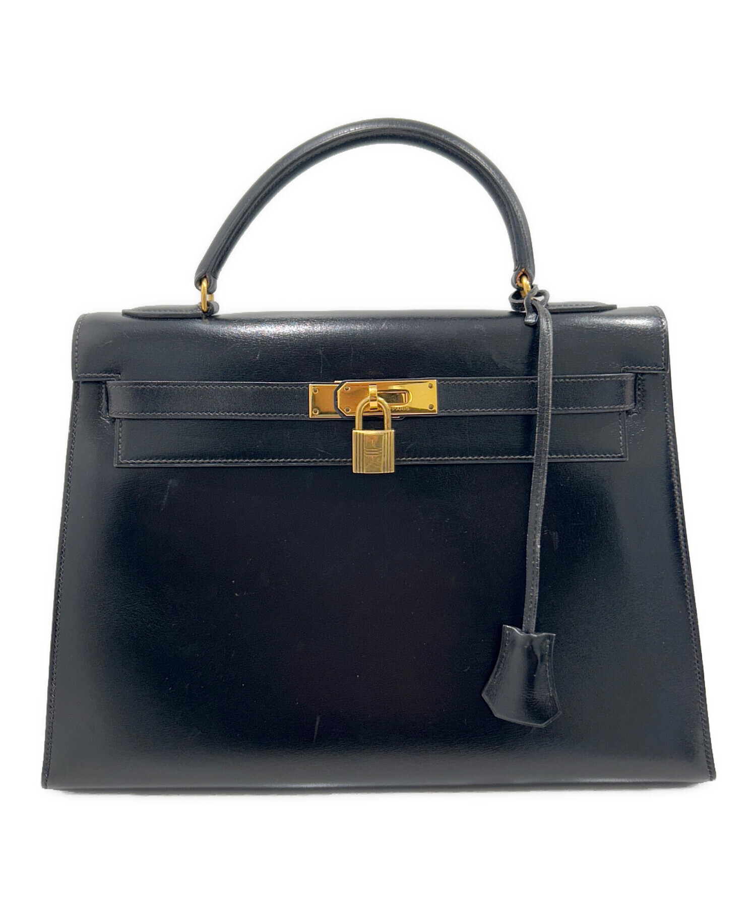 【美品】HERMÈS エルメス ケリー 32 ブラック ゴールド金具 中古・古着通販】HERMES (エルメス) ケリー32 外縫い/ブラック