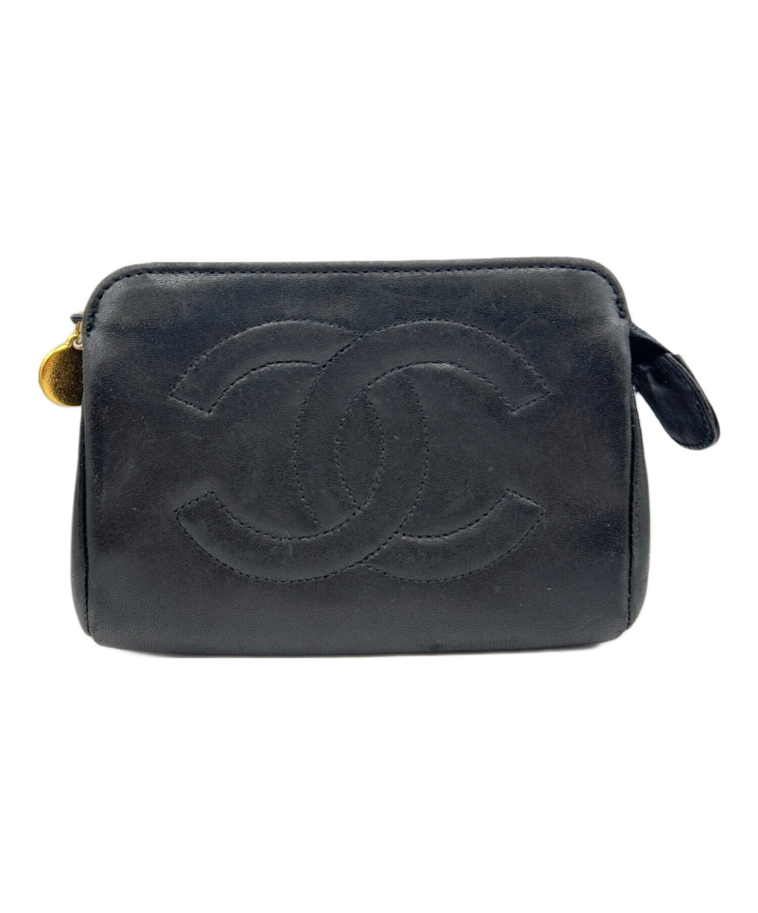 中古・古着通販】CHANEL (シャネル) ココマークポーチ ブラック サイズ