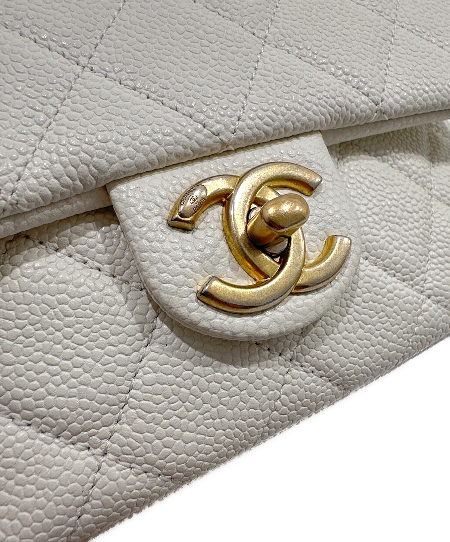 中古・古着通販】CHANEL (シャネル) ミニマトラッセ ホワイト×ゴールド