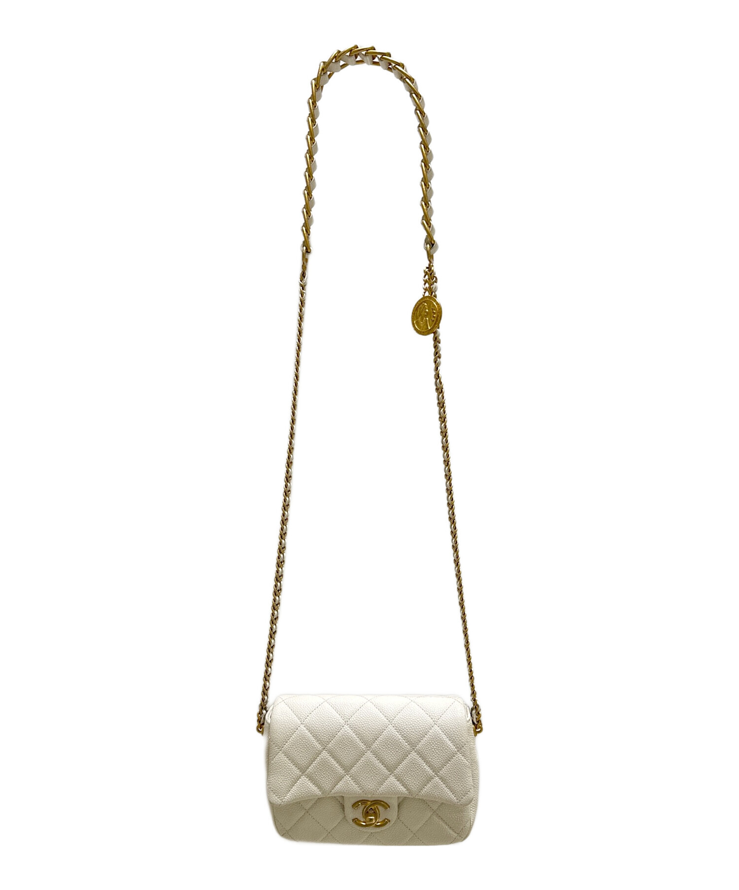 中古・古着通販】CHANEL (シャネル) ミニマトラッセ ホワイト×ゴールド