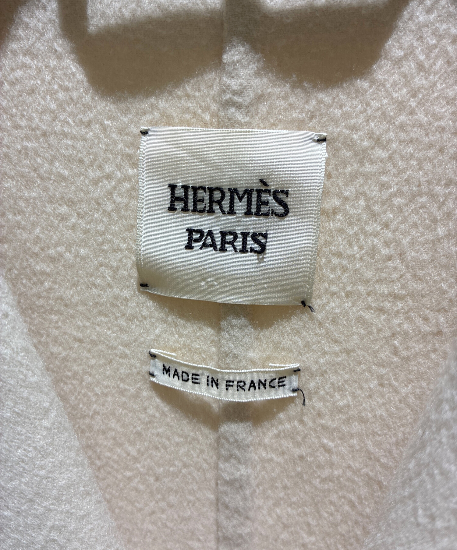 中古・古着通販】HERMES (エルメス) 襟レザー切替カシミヤコート