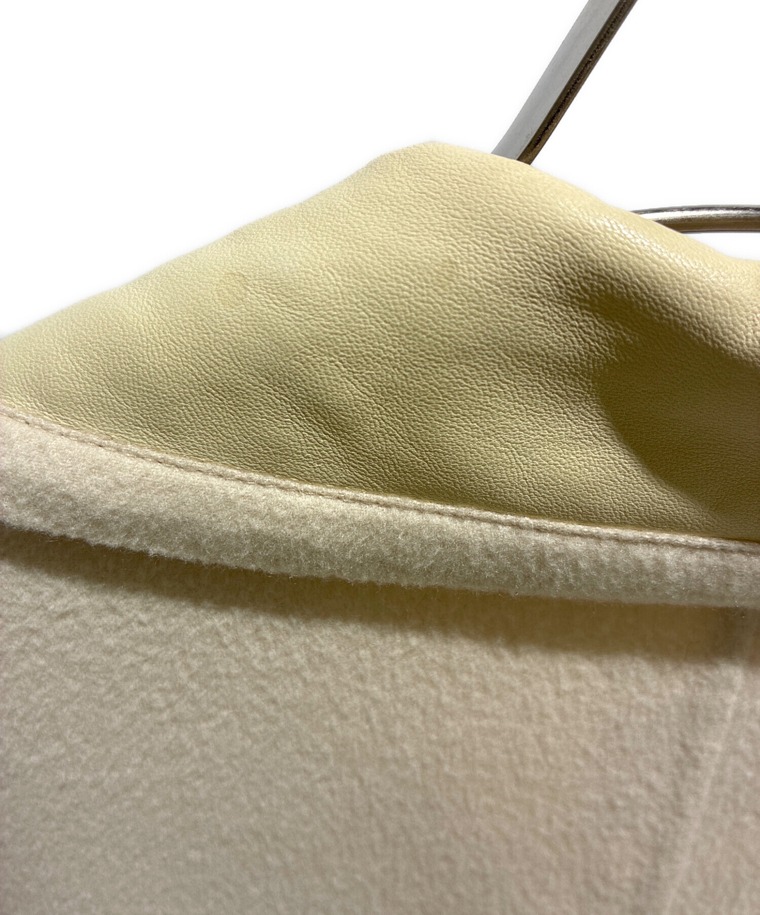中古・古着通販】HERMES (エルメス) 襟レザー切替カシミヤコート