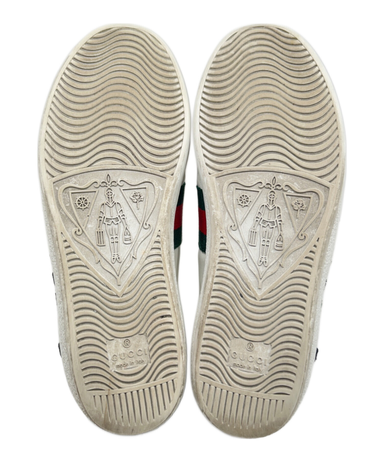 GUCCI グッチ エンブロイダリー エース スニーカー シェリーライン レザー グッチ GUCCIシェリーライン エース エンブロイダリー付き レザー