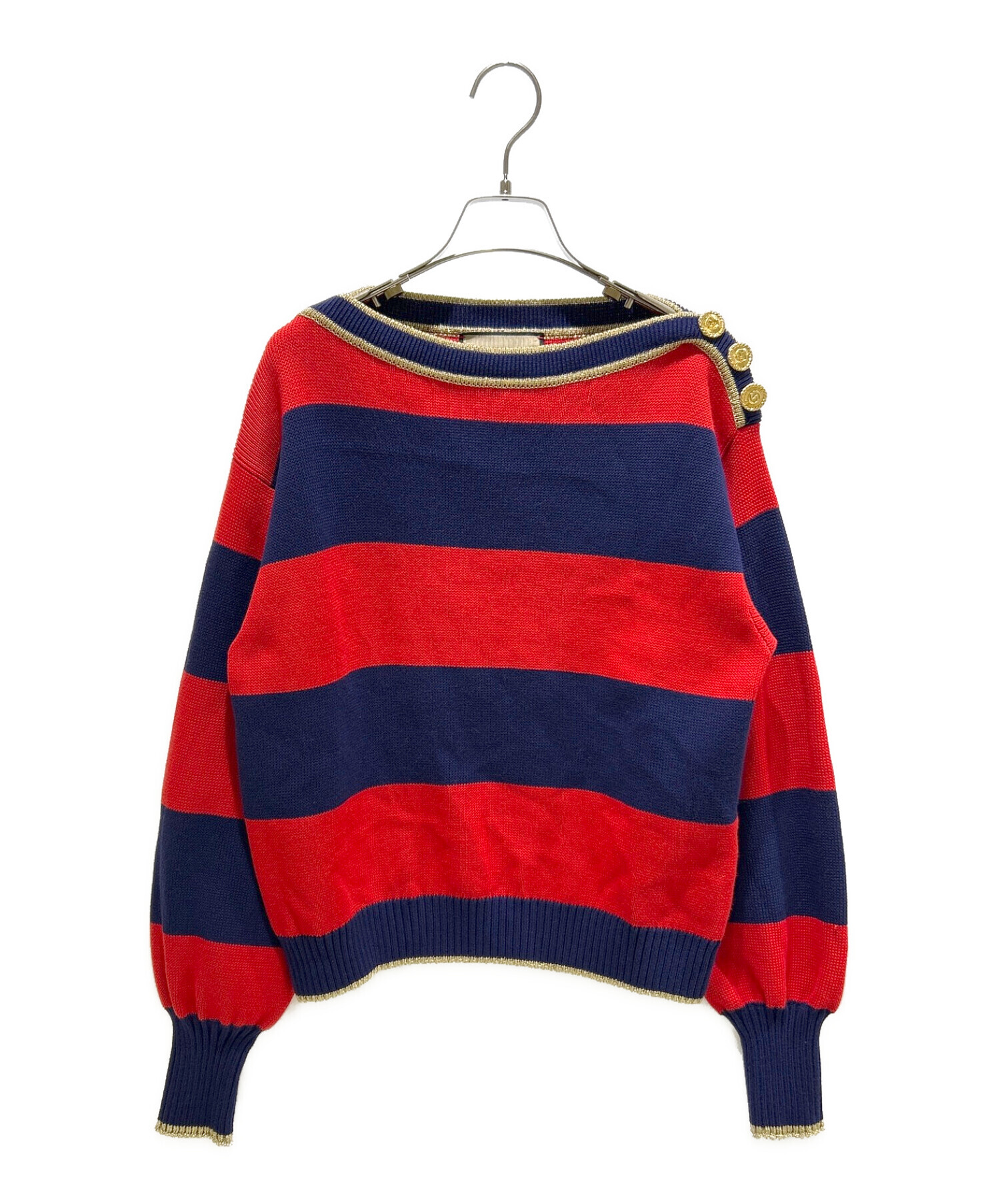 中古・古着通販】GUCCI (グッチ) Lame border knit ラメボーダーニット