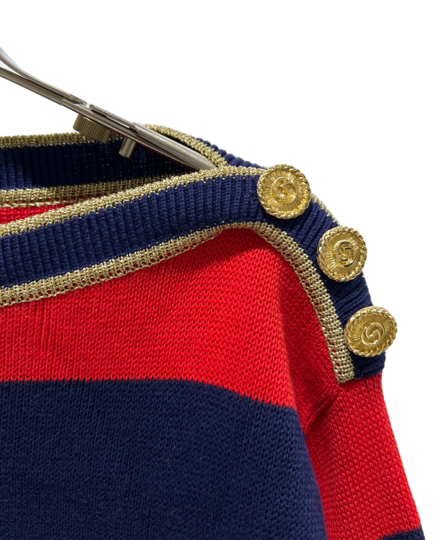 中古・古着通販】GUCCI (グッチ) Lame border knit ラメボーダーニット