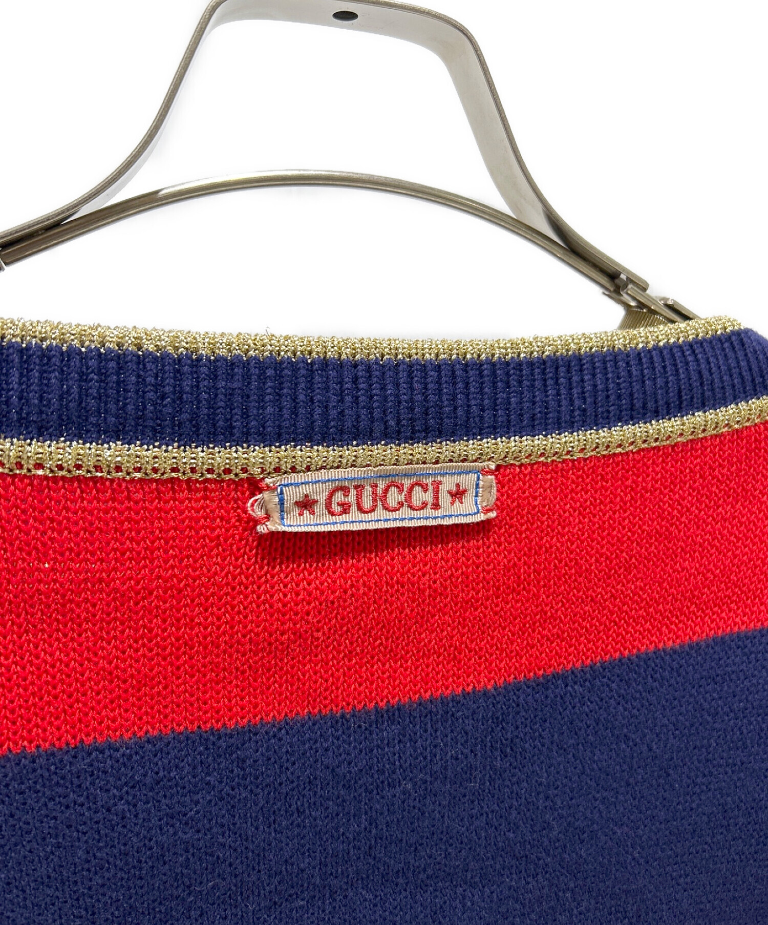 中古・古着通販】GUCCI (グッチ) Lame border knit ラメボーダーニット