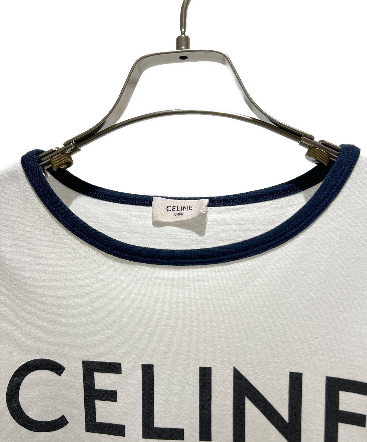 CELINE セリーヌ Tシャツ・カットソー S 白 【古着】【中古】 中古・古着通販】CELINE (セリーヌ) CELINE PARIS Tシャツ/CELINE