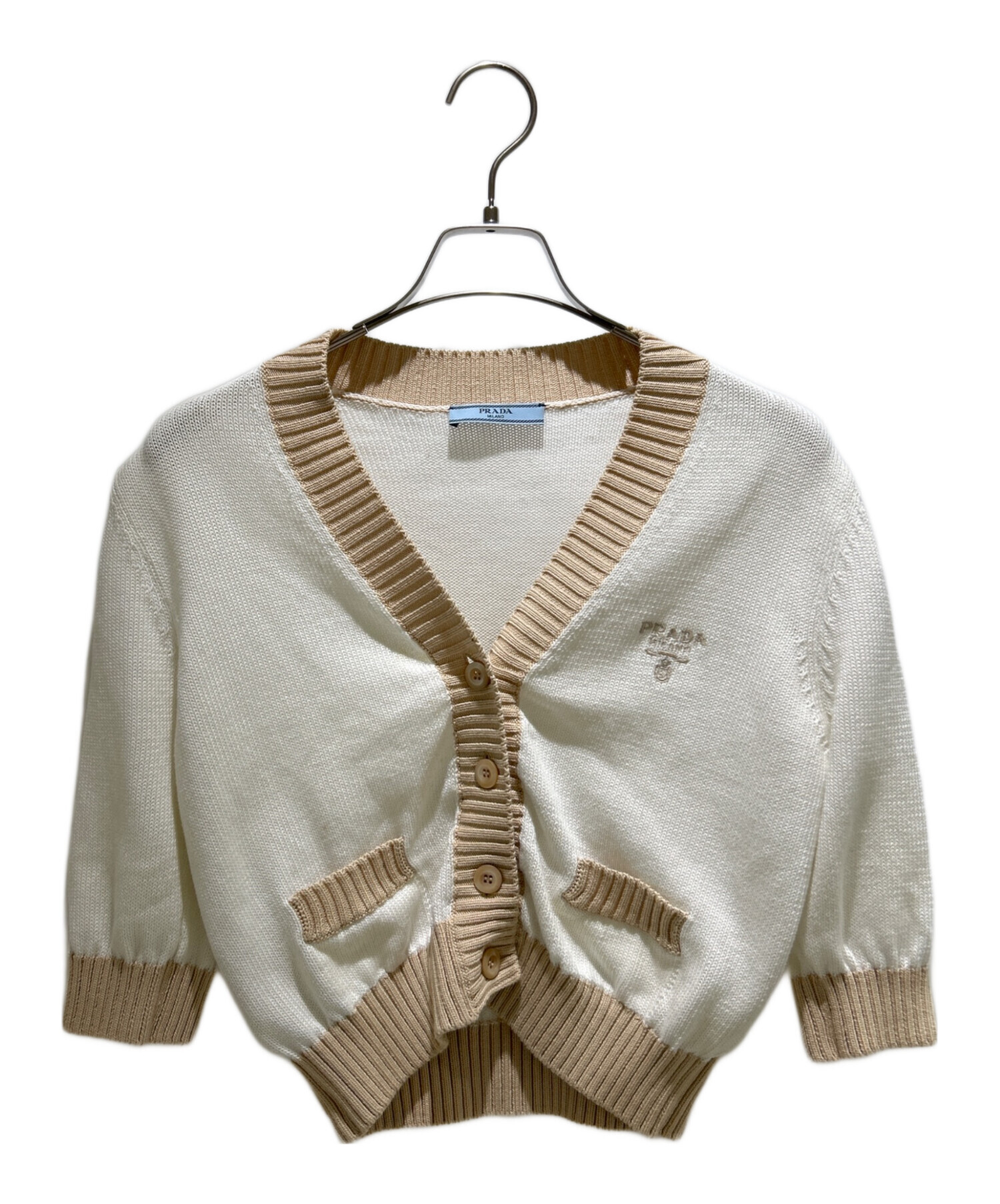 中古・古着通販】PRADA (プラダ) クロップドコットン カーディガン
