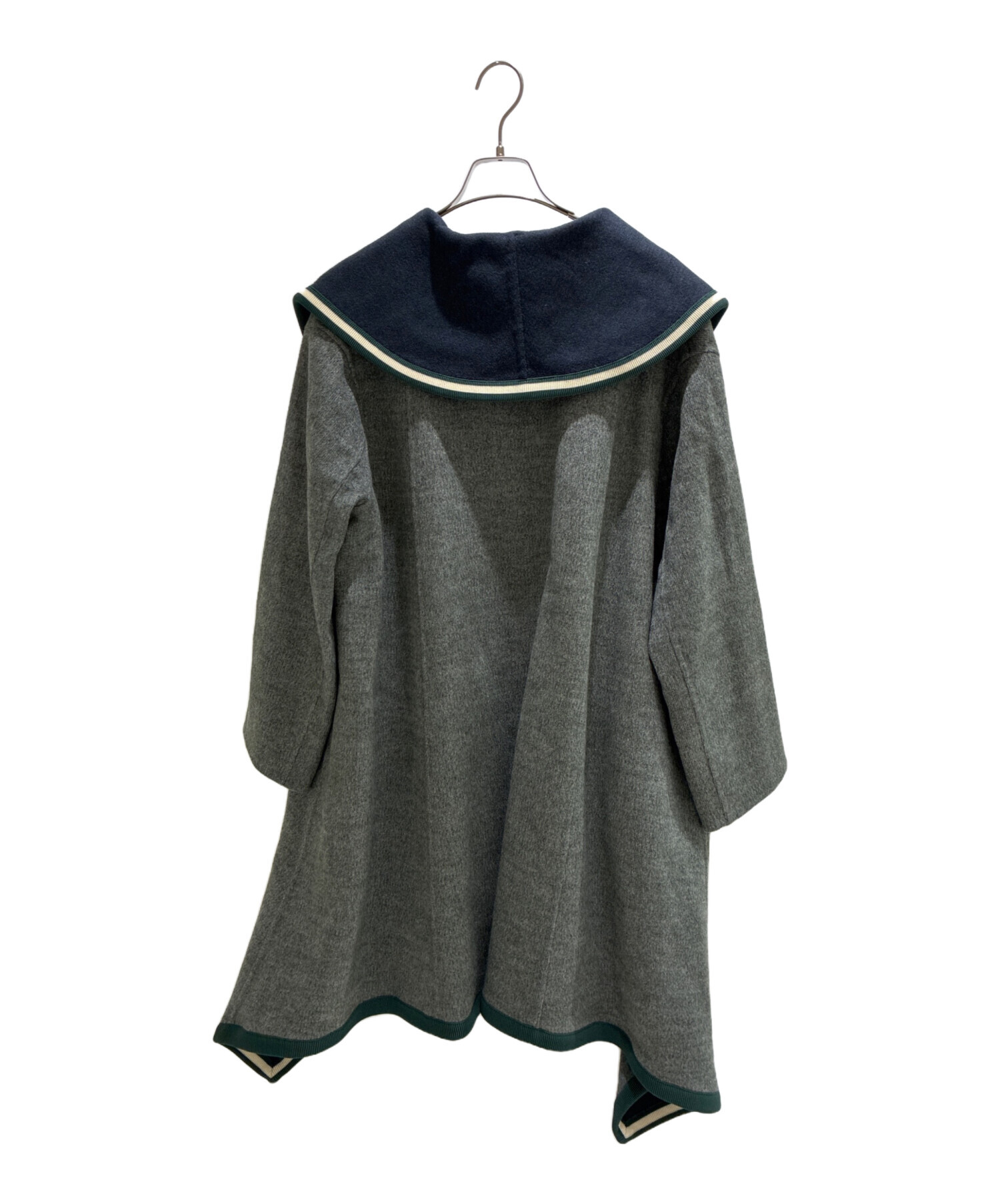 中古・古着通販】HERMES (エルメス) カシミヤコート グレー×ネイビー