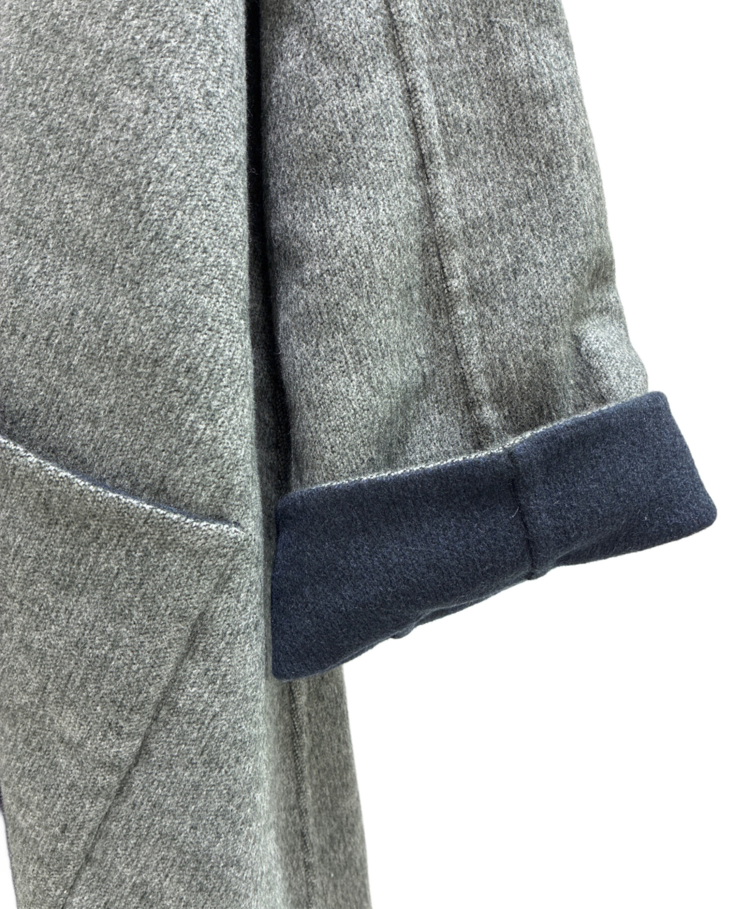 中古・古着通販】HERMES (エルメス) カシミヤコート グレー×ネイビー