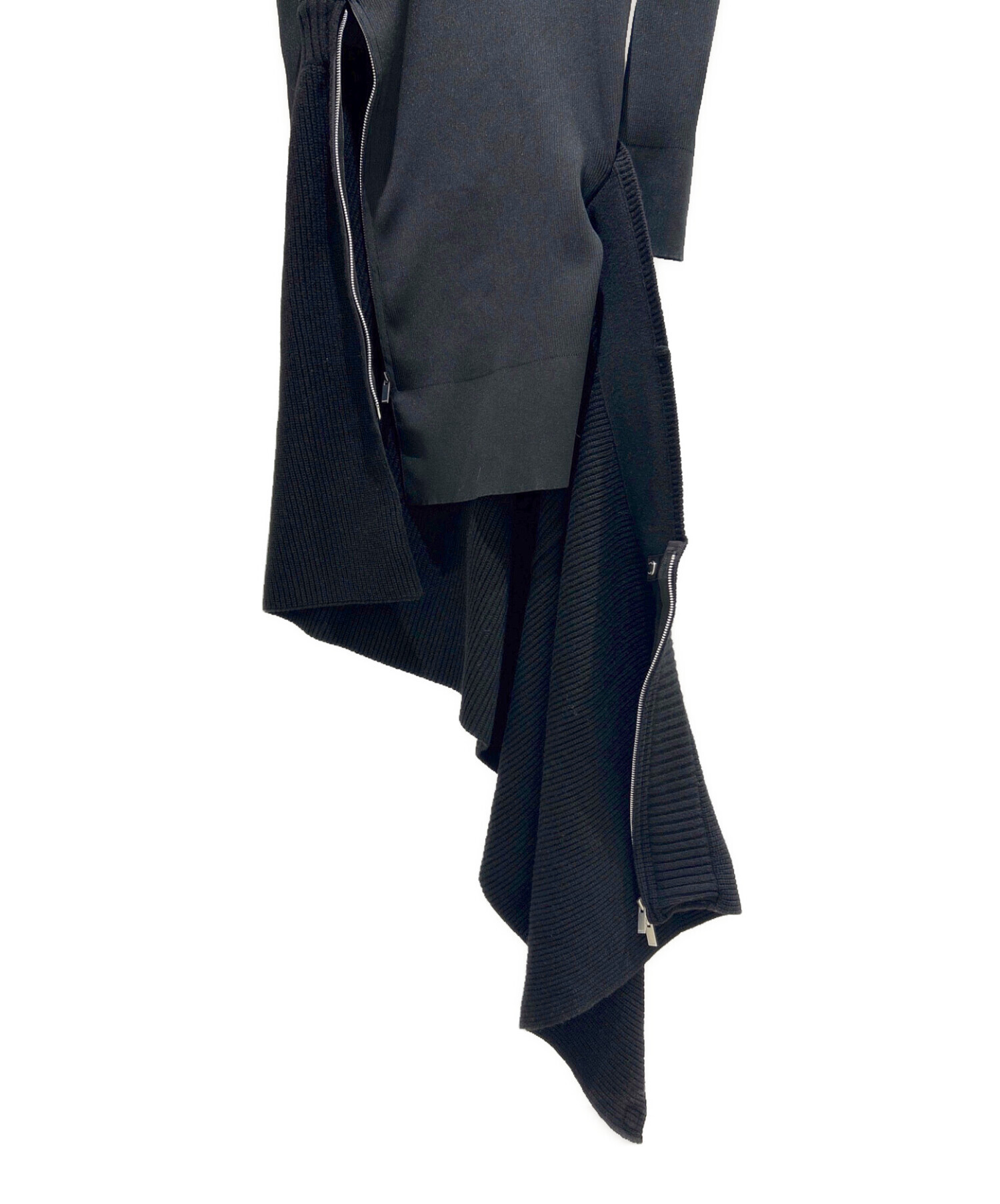 中古・古着通販】sacai (サカイ) 変形ニットワンピース ブラック