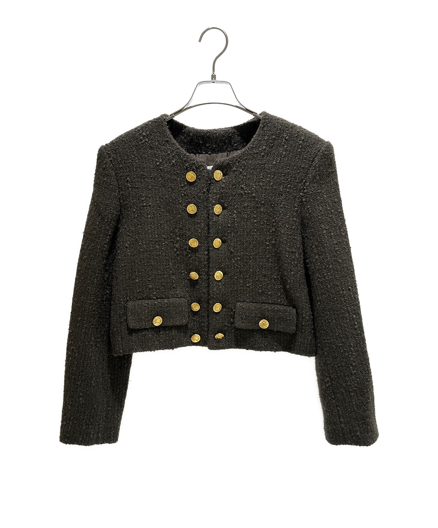 中古・古着通販】CELINE (セリーヌ) Boucle Tweed Jacket オリーブ