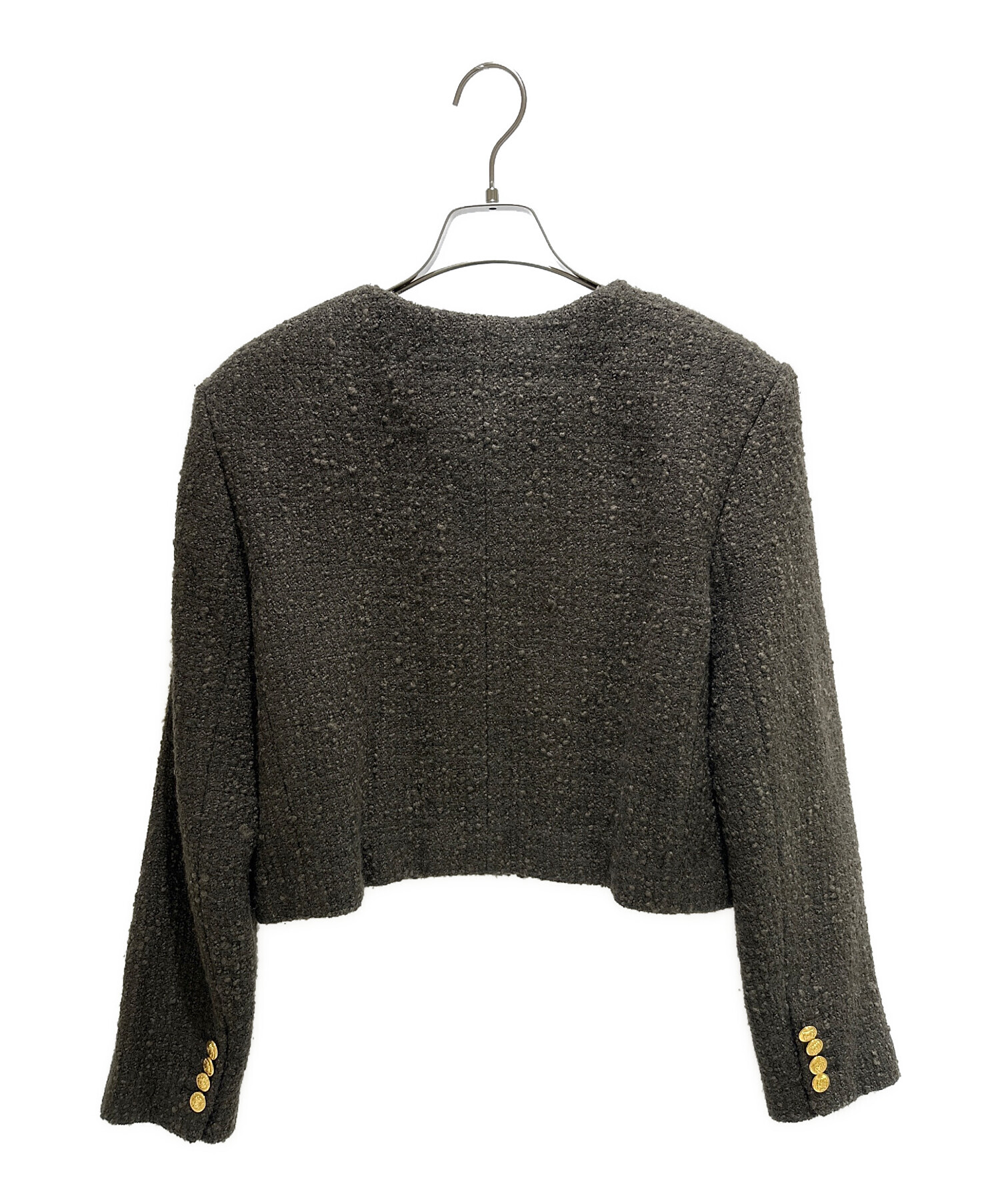 中古・古着通販】CELINE (セリーヌ) Boucle Tweed Jacket オリーブ