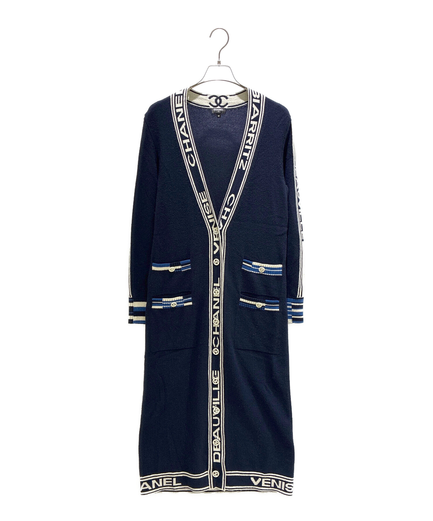 Jessica　CHANEL ネイビー ロングカーディガン 38 ココ Jessica CHANEL ネイビー ロングカーディガン 38 ココ Jessica様専用