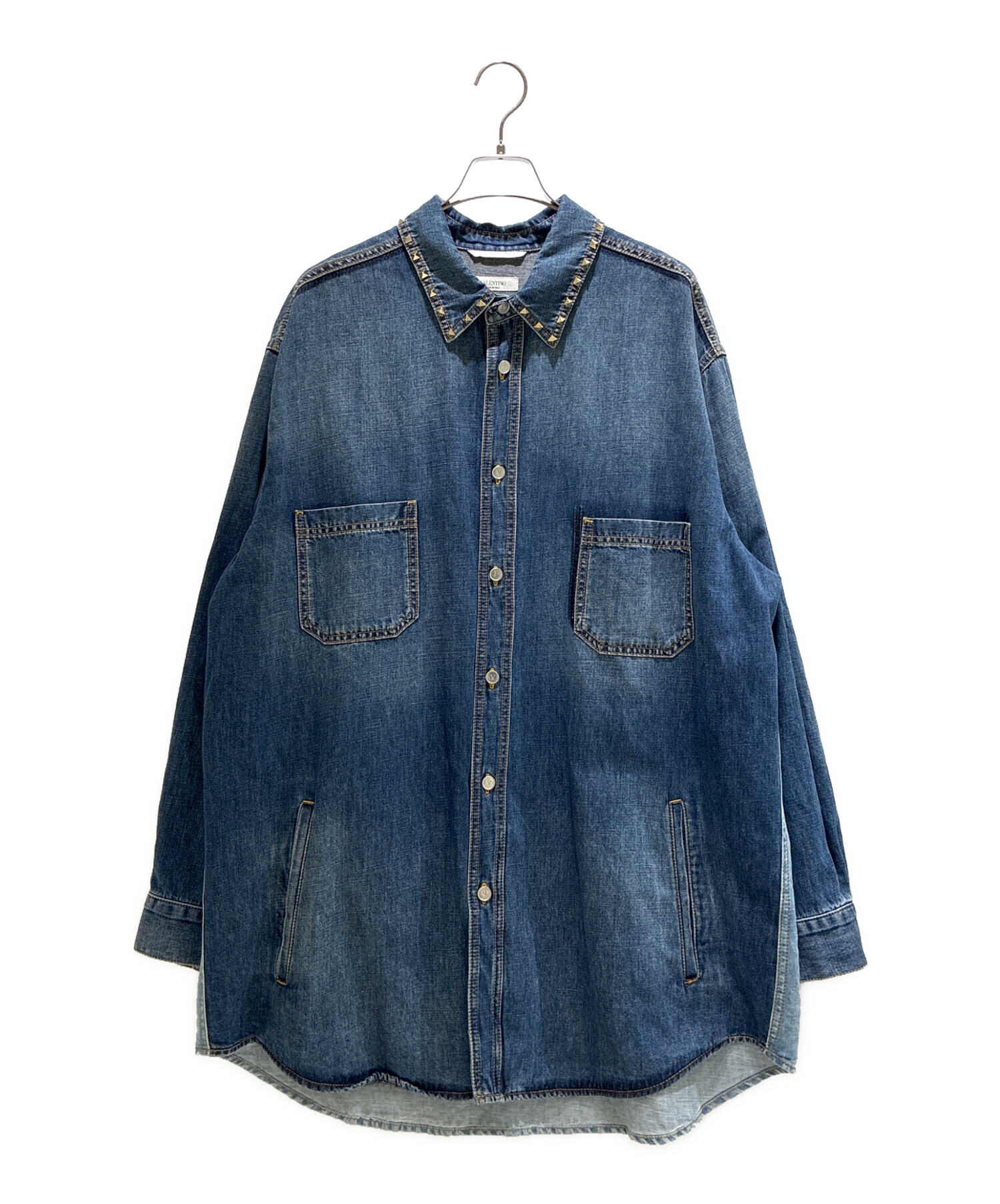 超美品 VALENTINO ヴァレンティノ シャツ ブラウス ストーン ブルー ブルー（青）系 VALENTINO(ヴァレンティノ) ブラウス・シャツ