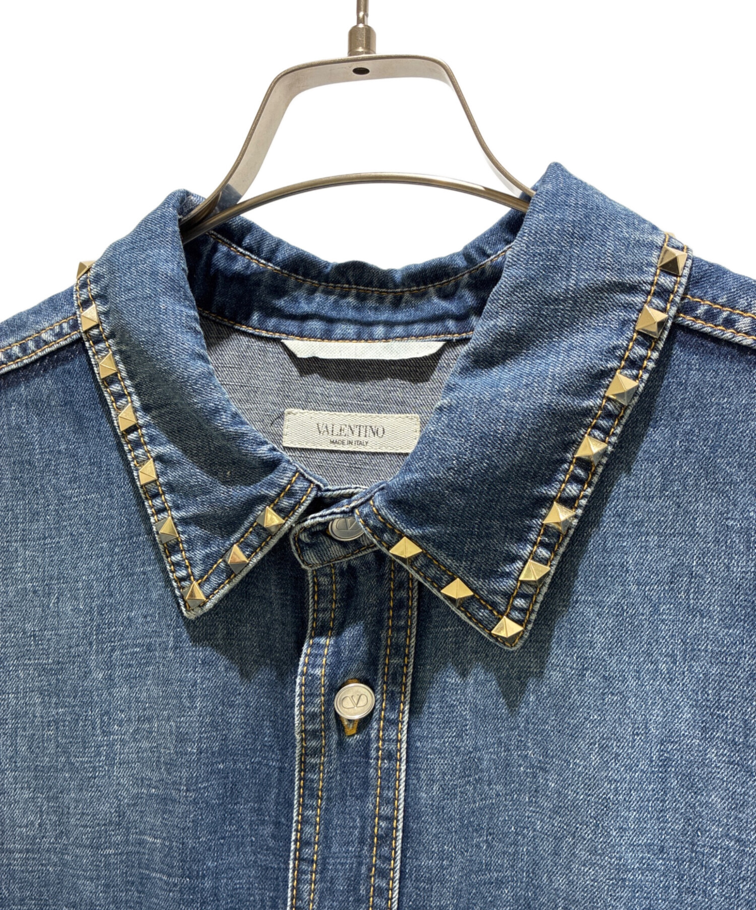中古・古着通販】VALENTINO (ヴァレンティノ) スタッズデニムシャツ