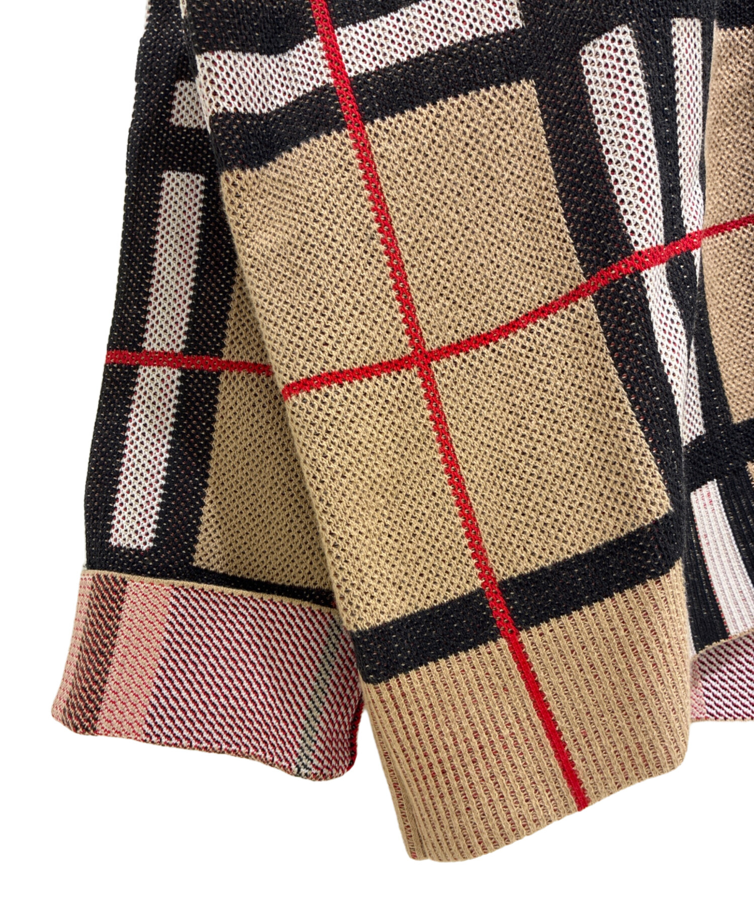 BURBERRY カーディガン XL ベージュ・赤 中古・古着通販】BURBERRY (バーバリー) Harriford cardigan 8070287