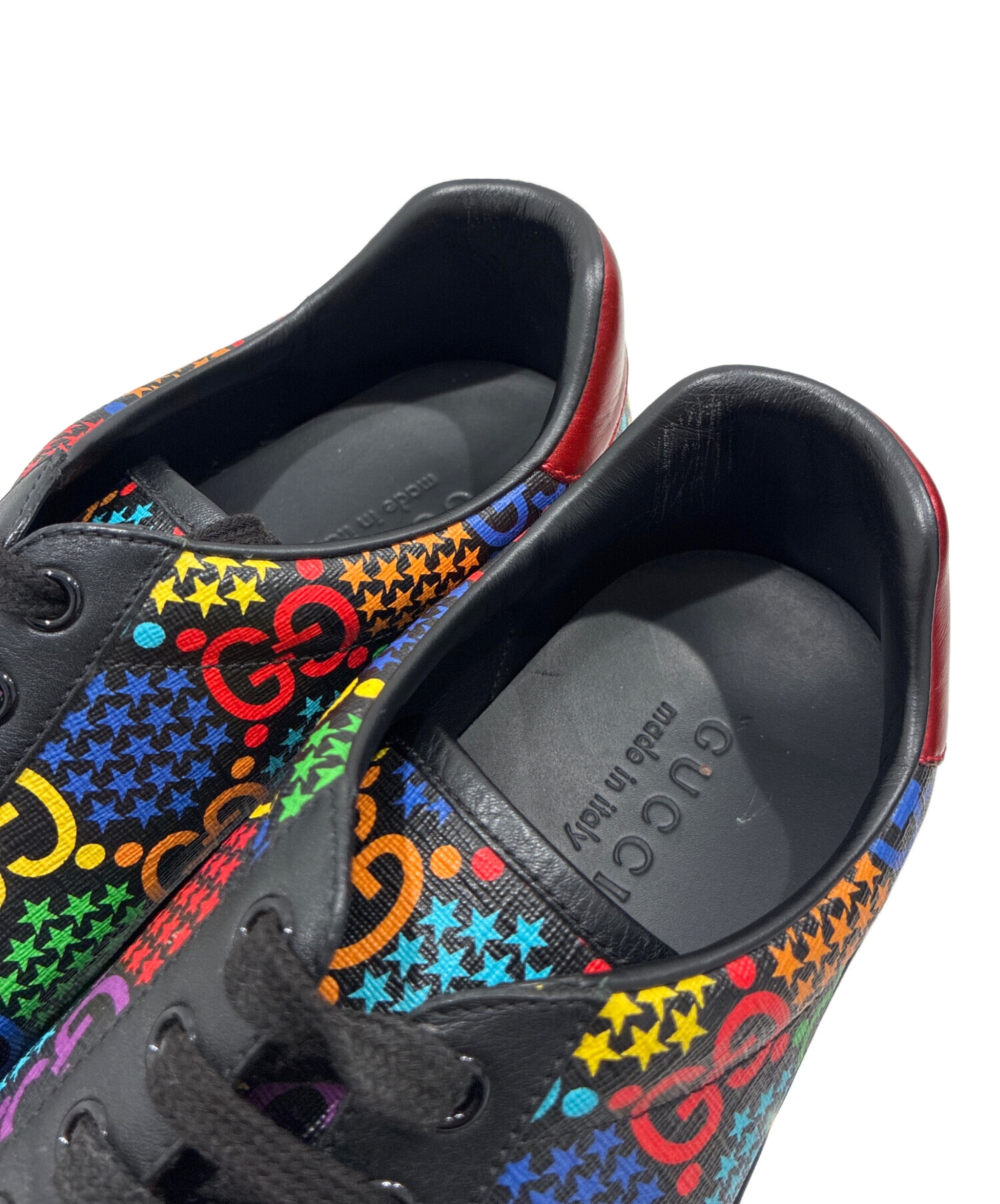 美品 GUCCI グッチ GGモノグラム フェルト ローカットスニーカー 中古・古着通販】GUCCI (グッチ) GG サイケデリック ローカット