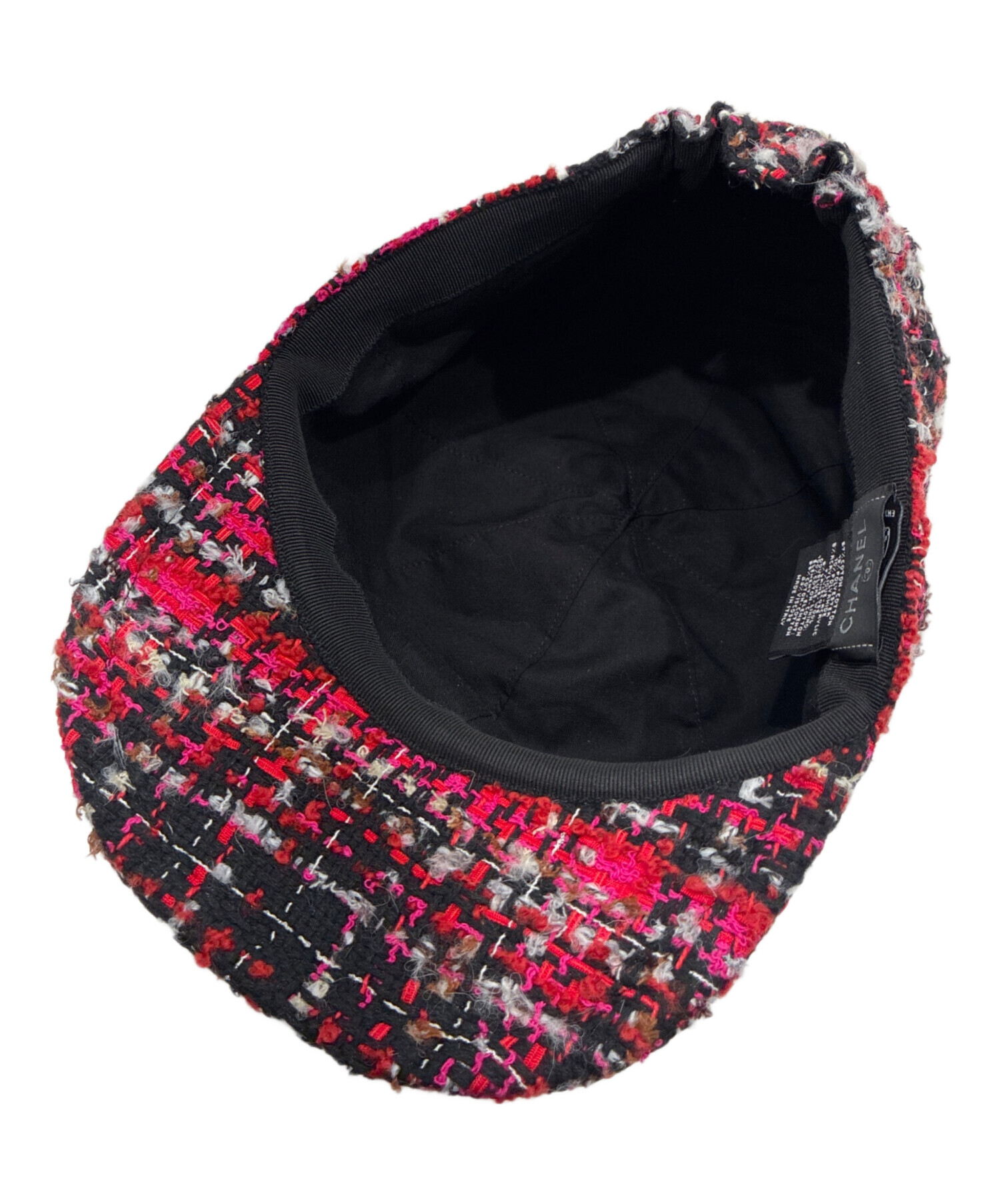 中古・古着通販】CHANEL (シャネル) ツイードキャップ レッド×ピンク