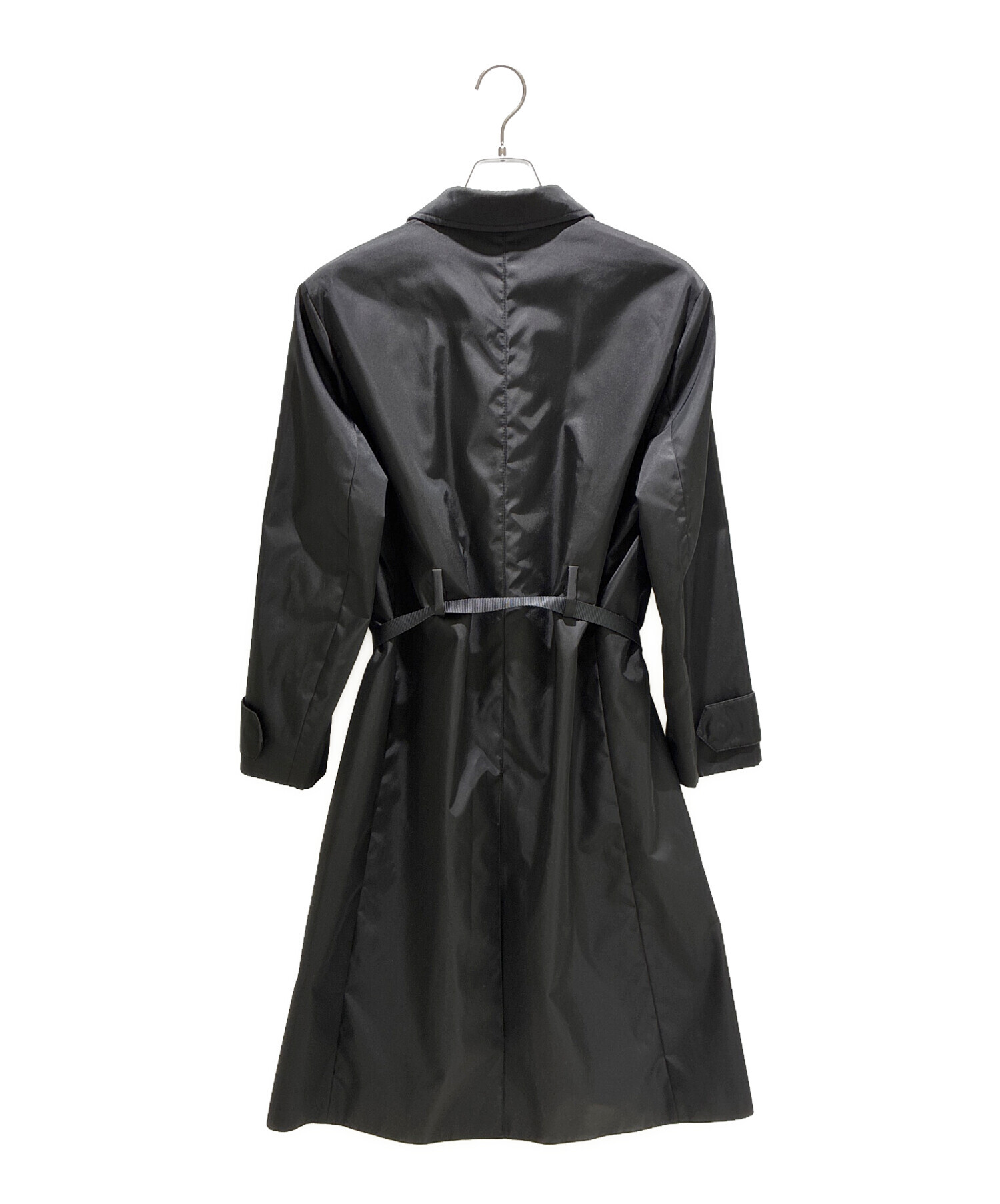 中古・古着通販】PRADA (プラダ) ナイロンジップロングコート ブラック
