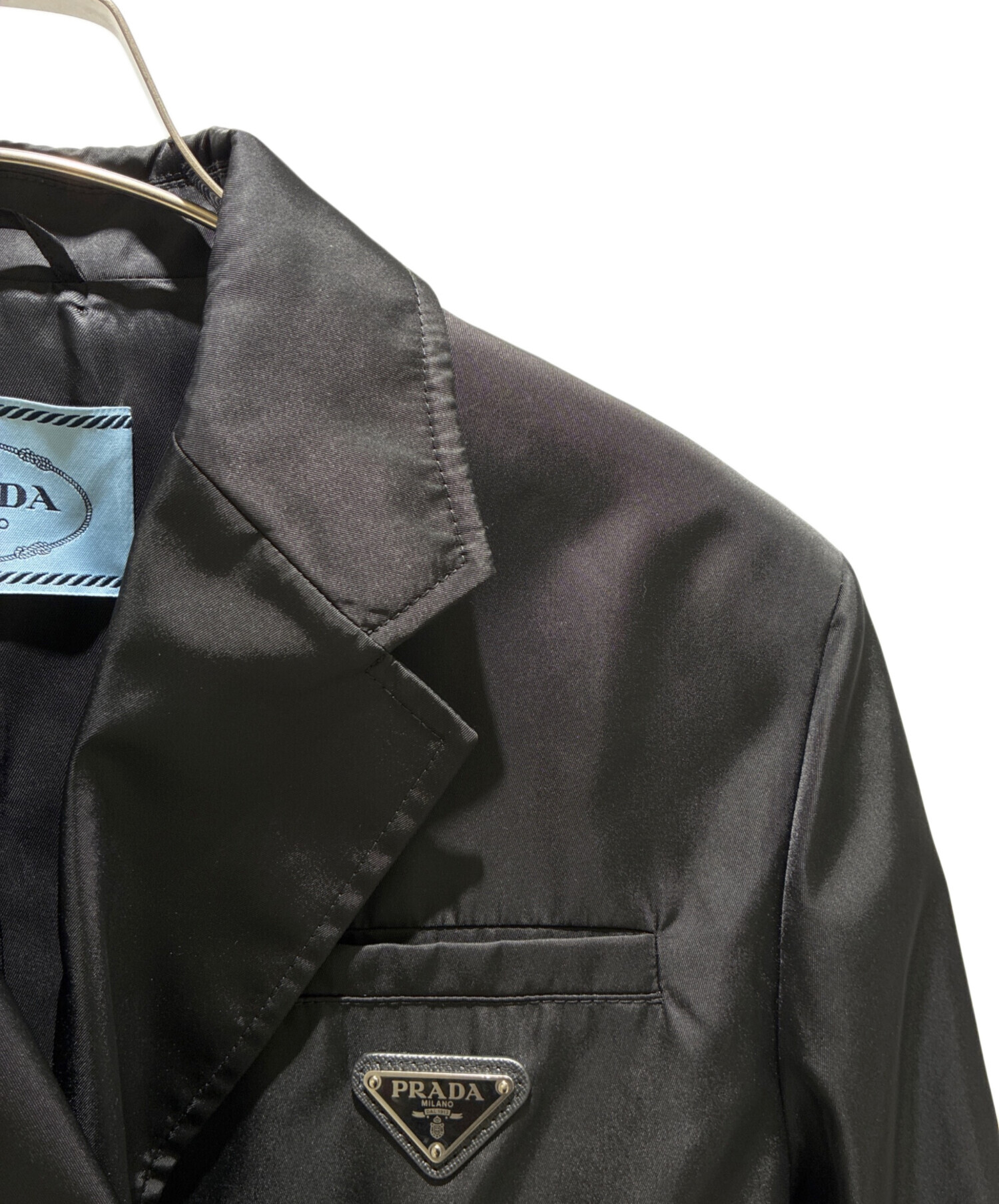 中古・古着通販】PRADA (プラダ) ナイロンジップロングコート ブラック