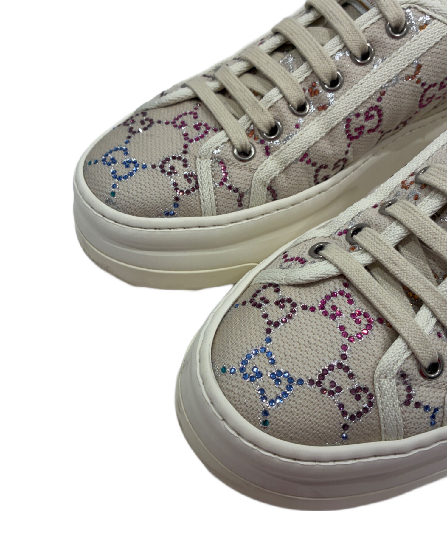 中古・古着通販】GUCCI (グッチ) GG-embellished lace-up sneakers/GG 