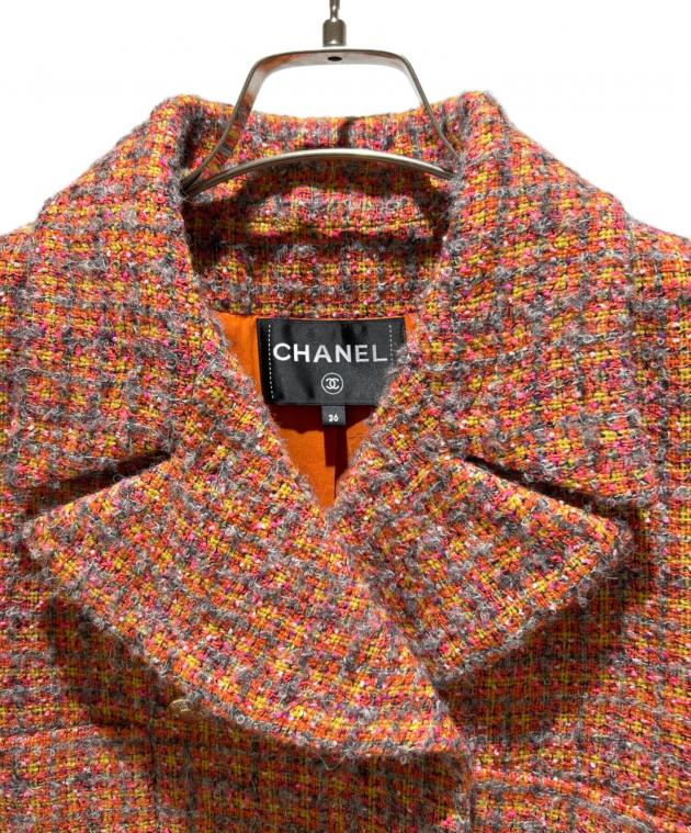 シャネル　オレンジ ツイード テーラードジャケット 中古・古着通販】CHANEL (シャネル) 24AW ツイードジャケット オレンジ