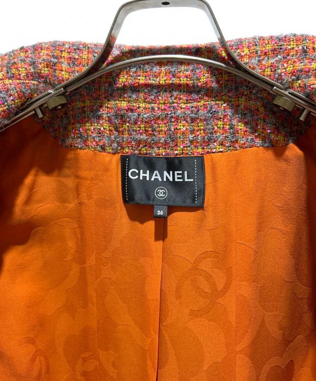 シャネル　オレンジ ツイード テーラードジャケット 中古・古着通販】CHANEL (シャネル) 24AW ツイードジャケット オレンジ