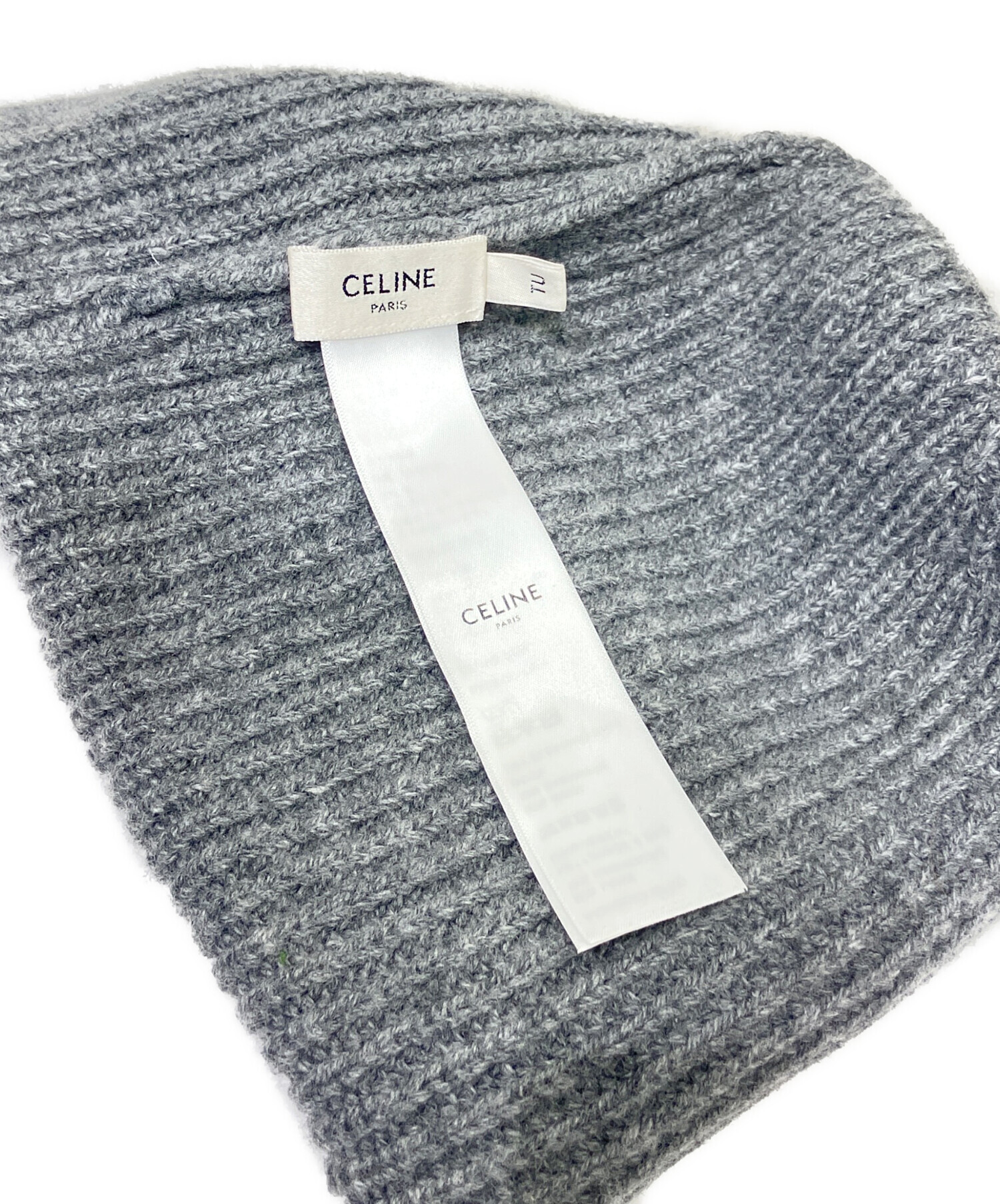 CELINE グレー ジュ　ニット帽 CELINE】トリンオフニット帽（グレー） (CELINE/ニットキャップ