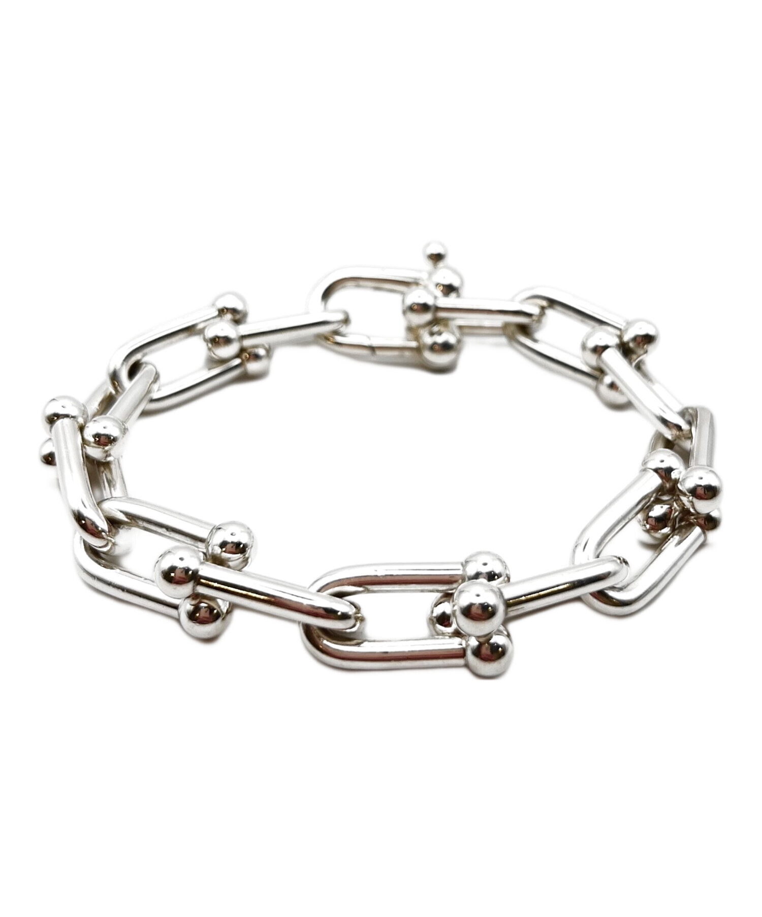 【Tiffany&Co.】ワイドカフ リターントゥ ラージ バングル SV925 中古・古着通販】TIFFANY & Co. Hardware Large Link Bracelet ハード