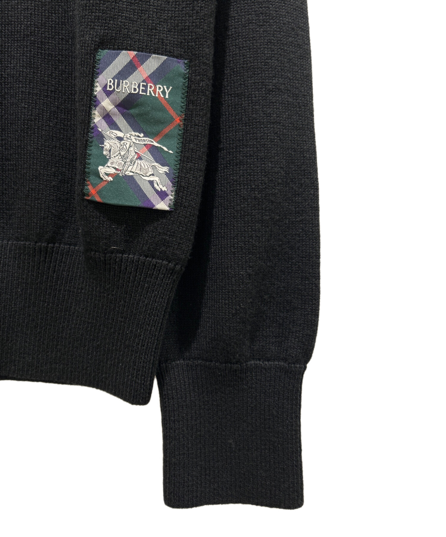 【希少モデル】バーバリーズ ニットセーター 刺繍ロゴ デカロゴ ボーダー柄 M 中古・古着通販】BURBERRY (バーバリー) ロゴパッチ セーター/Logo