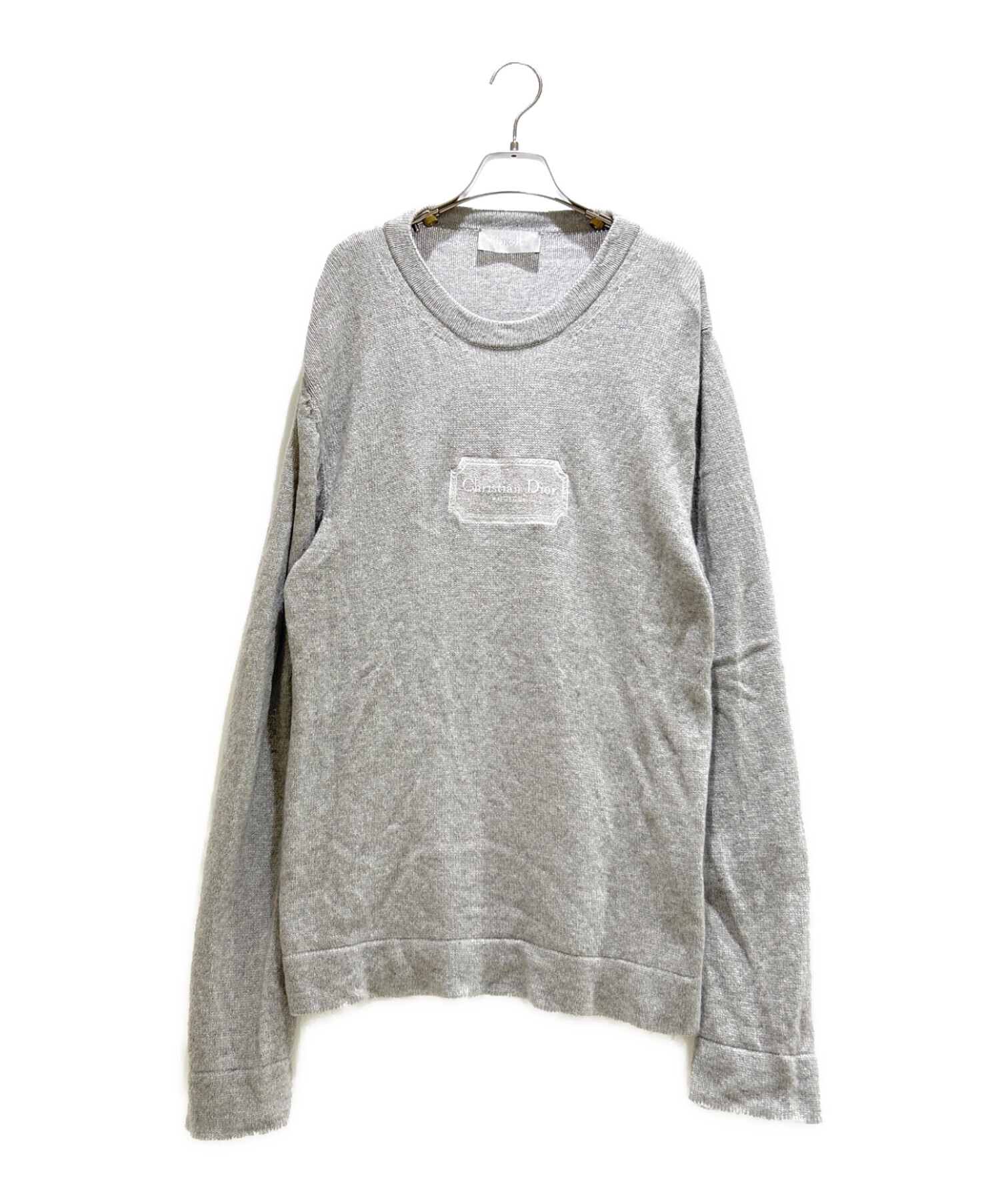 最終値下CHRISTIAN DIOR ニットネックウォーマー グレー　ディオール 中古・古着通販】Dior (ディオール) Cashmere Logo Knit Sweater
