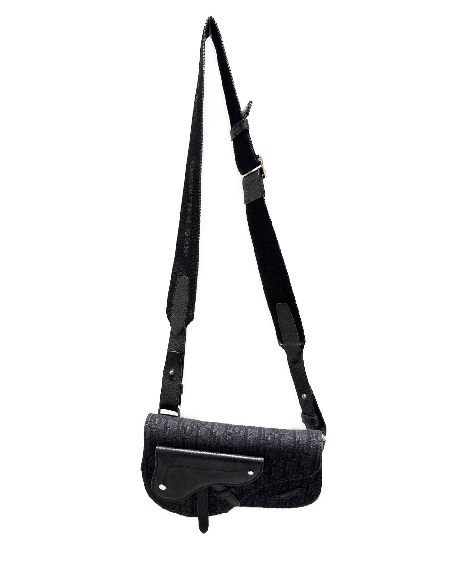 DIOR ショルダーバッグ サドル メッセンジャー ブラック Aランク 未使用品 中古・古着通販】Dior (ディオール) サドル メッセンジャーバッグ