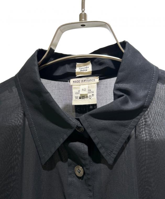 HERMESシャツ 中古・古着通販】HERMES (エルメス) Overslit Sheer Shirt/オーバー