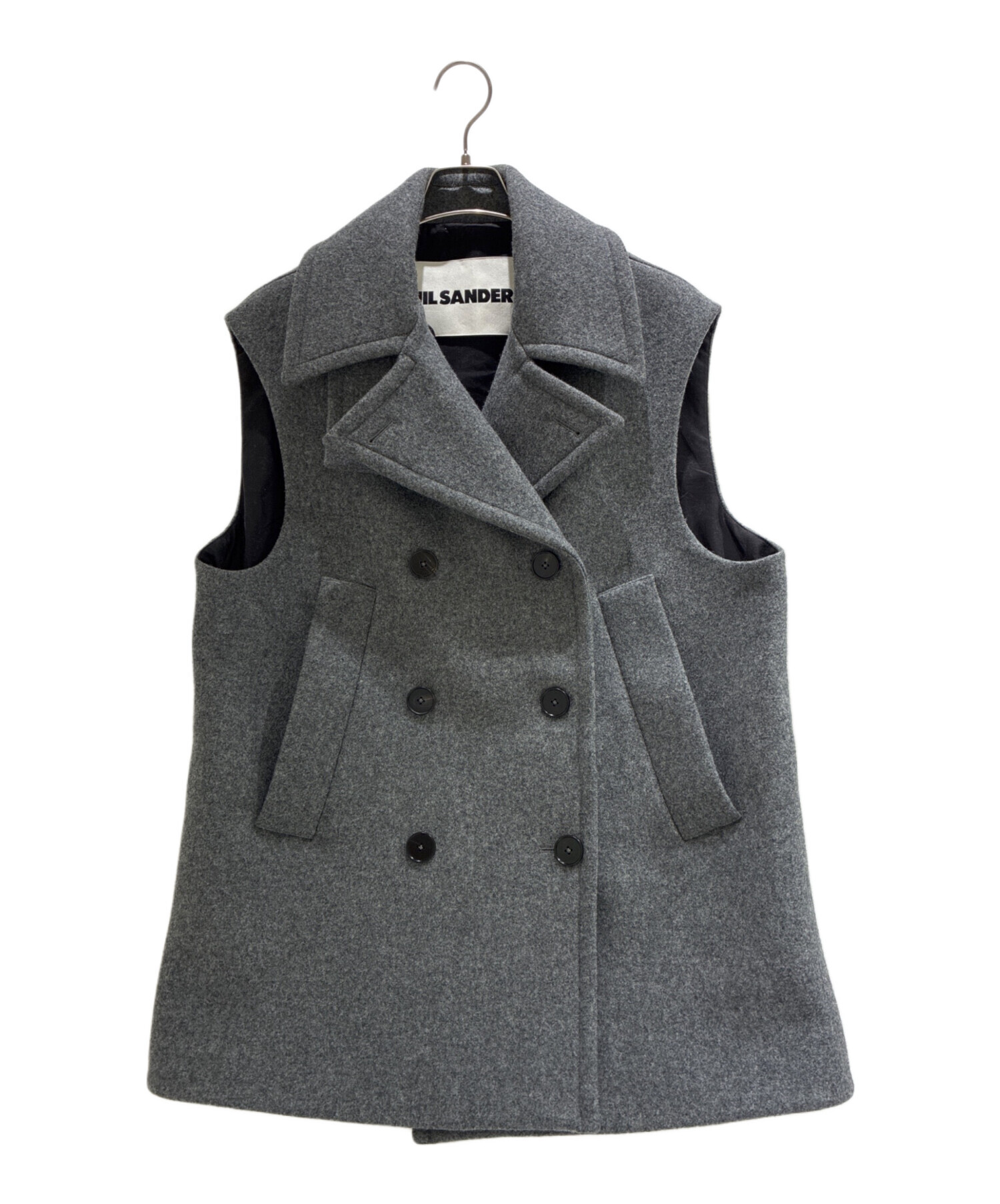 【値下げ可能】JIL SANDER ジルサンダー　ベスト　ZIP UP VEST 中古・古着通販】JIL SANDER (ジルサンダー) ペブル ロングダブル