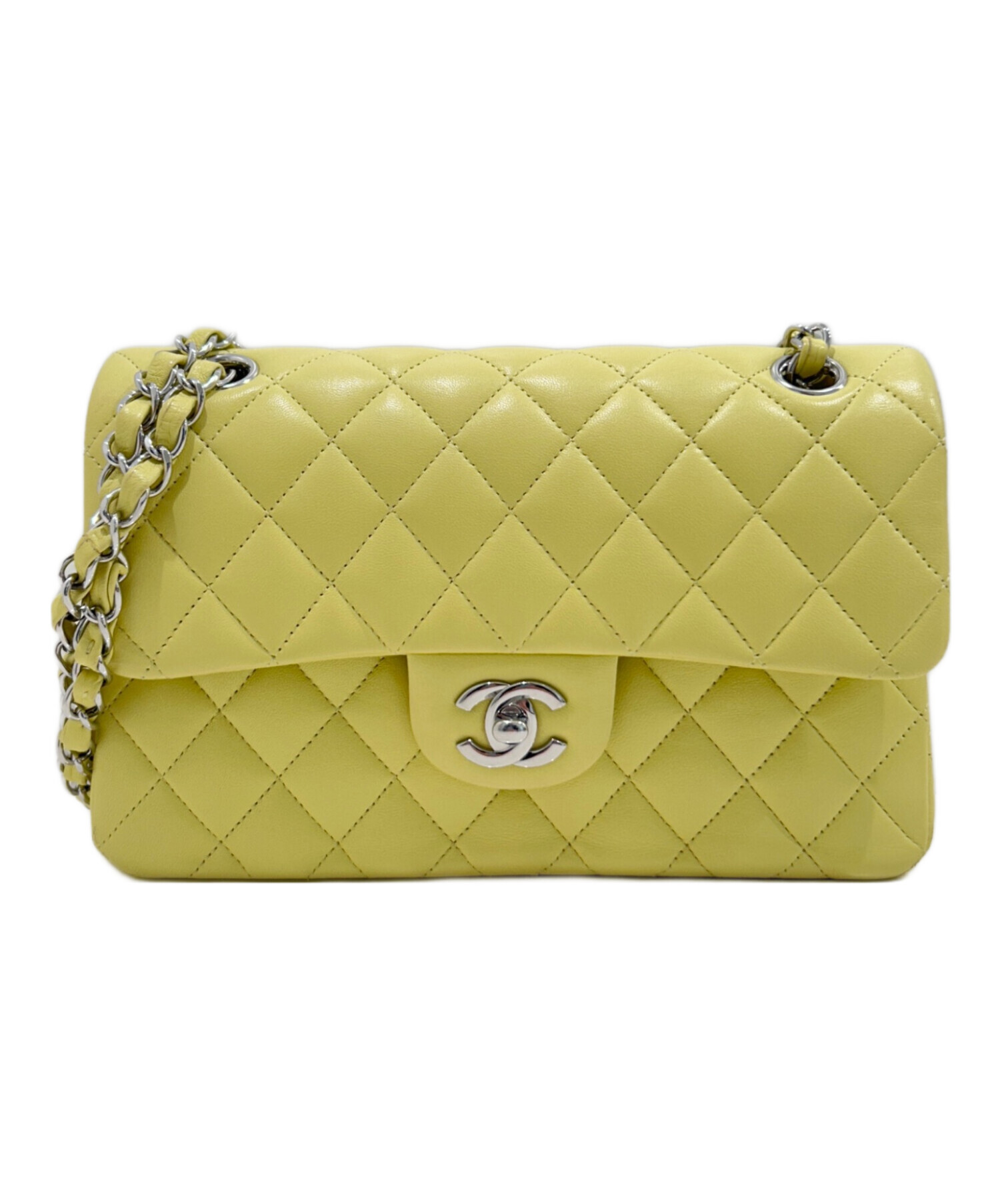 【限定値下げ】CHANEL フラップバッグ　マトラッセ　レモンイエロー 中古・古着通販】CHANEL (シャネル) マトラッセ23 ダブルフラップ