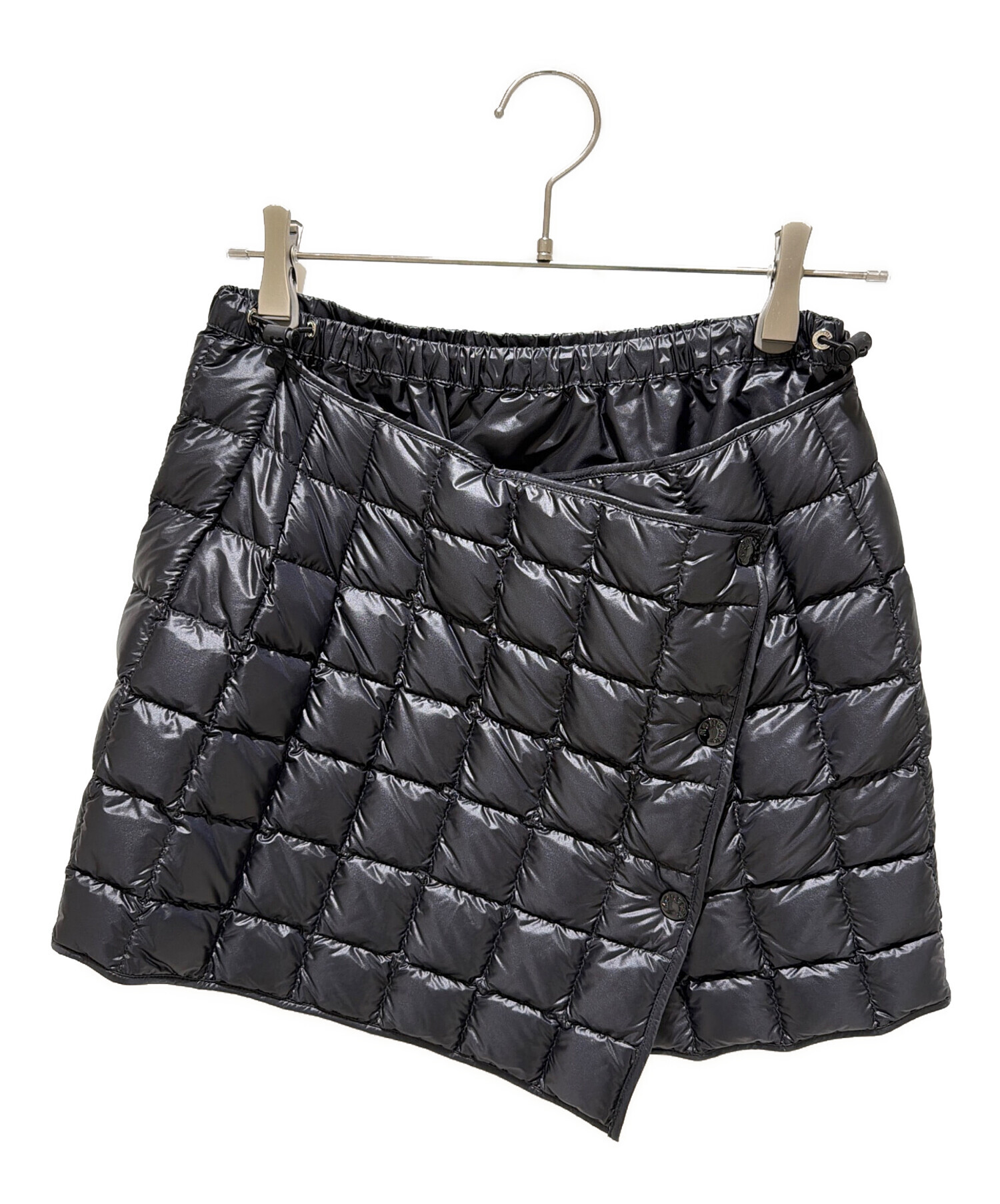 MONCLER ダウンミニスカートブラック40 M〜 L 【未使用】 中古・古着通販】MONCLER (モンクレール) GONNAパデッドミニダウン巻き