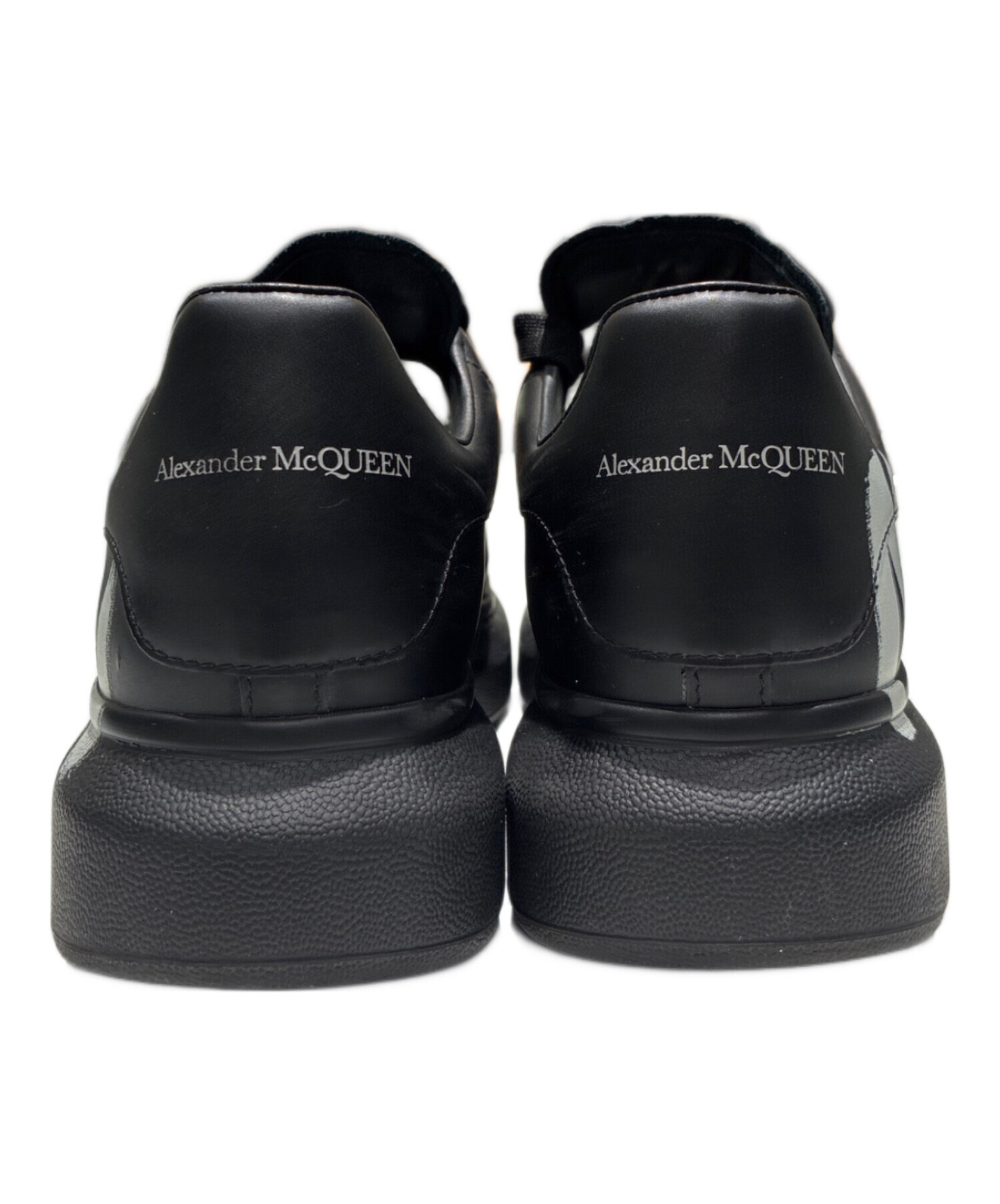 週末限定セール！アレキサンダーマックイーンブラック レザー スニーカー 中古・古着通販】ALEXANDER McQUEEN (アレキサンダーマックイーン