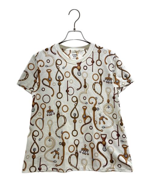 HERMES - エルメス コットンジャージー パノプリ トゥ キュイール Tシャツ レディース 中古・古着通販】HERMES (エルメス) PANOPLIE TOUT CUIR JERSEY
