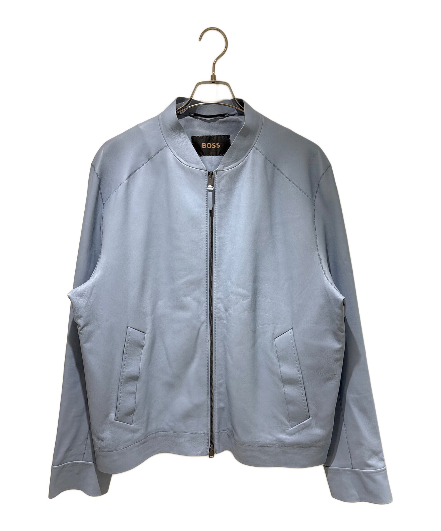 中古・古着通販】BOSS (ボス) シングルレザージャケット スカイブルー 