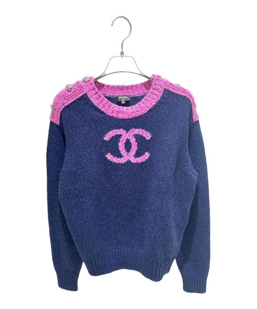 美品　CHANELシャネル　カシミヤ100% バイカラー　ニット　コート フレア 中古・古着通販】CHANEL (シャネル) CC Logo Cashmere Knit Sweater