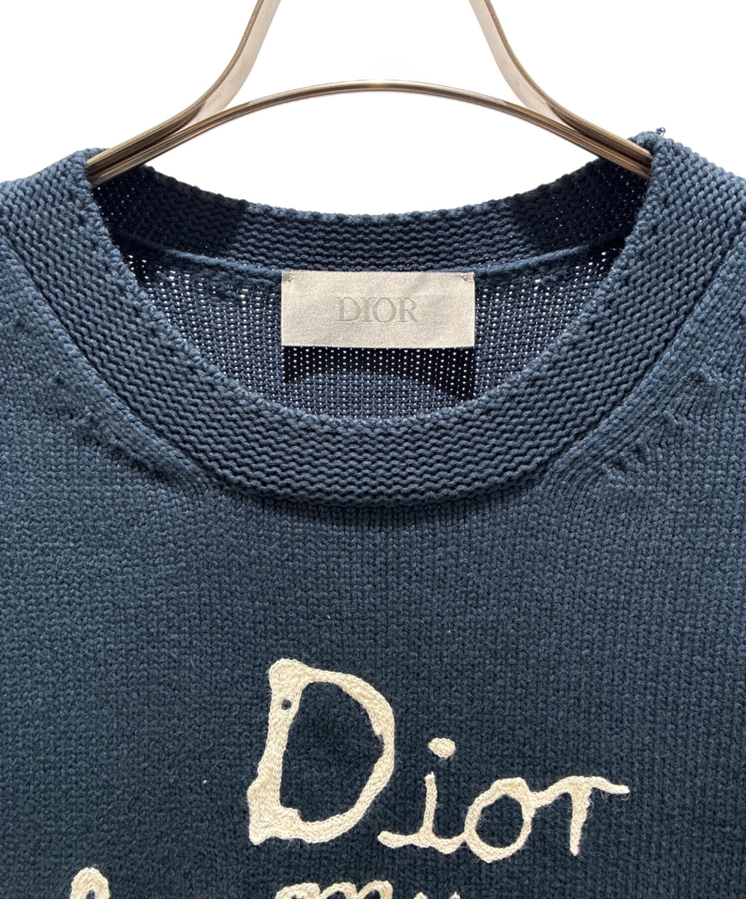 ディオール　ニット　ブルー　L フロントロゴ 中古・古着通販】Dior (ディオール) Hylton Nel Front Logo Cotton