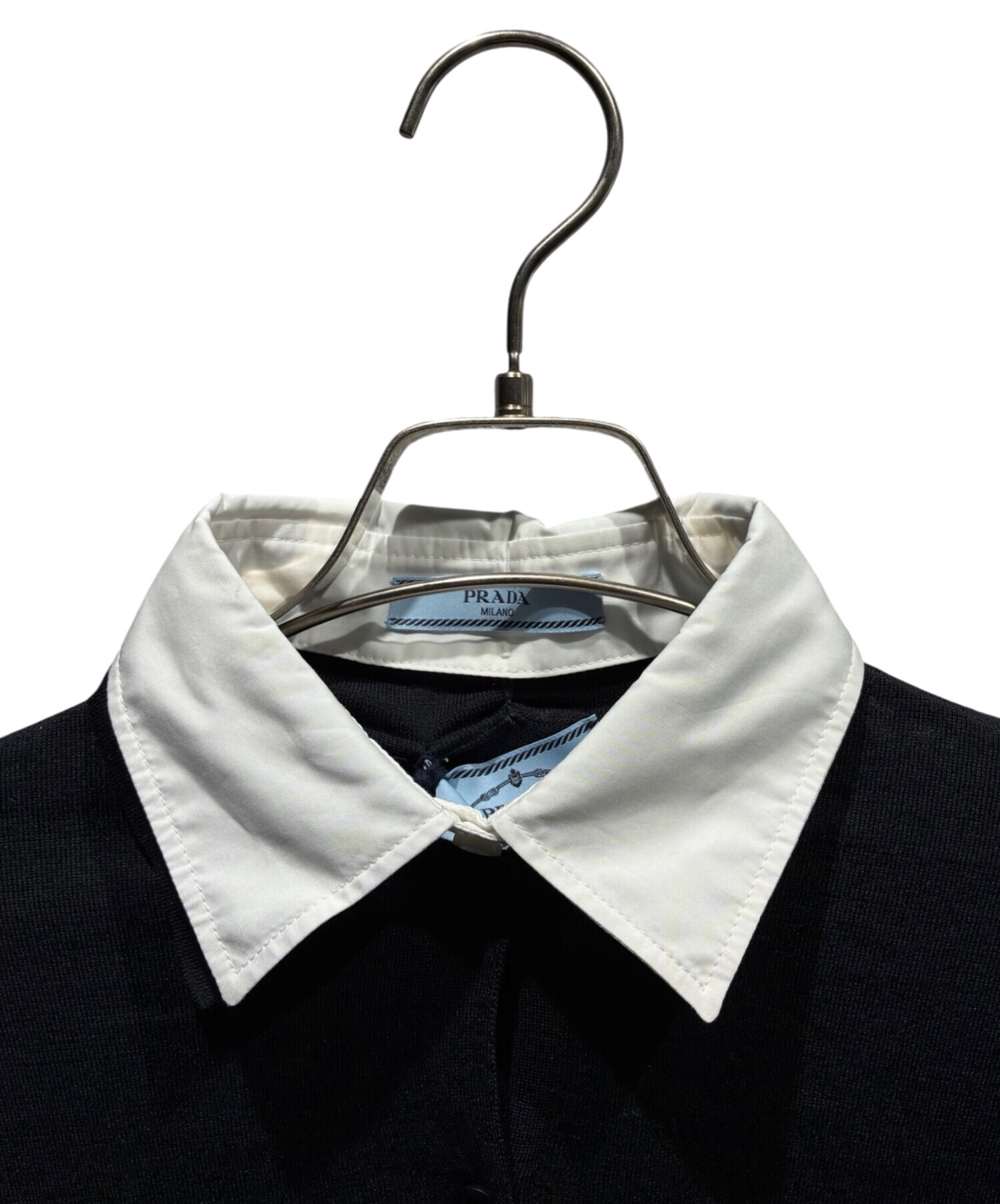 中古・古着通販】PRADA (プラダ) ニットポロシャツ ブラック サイズ:36