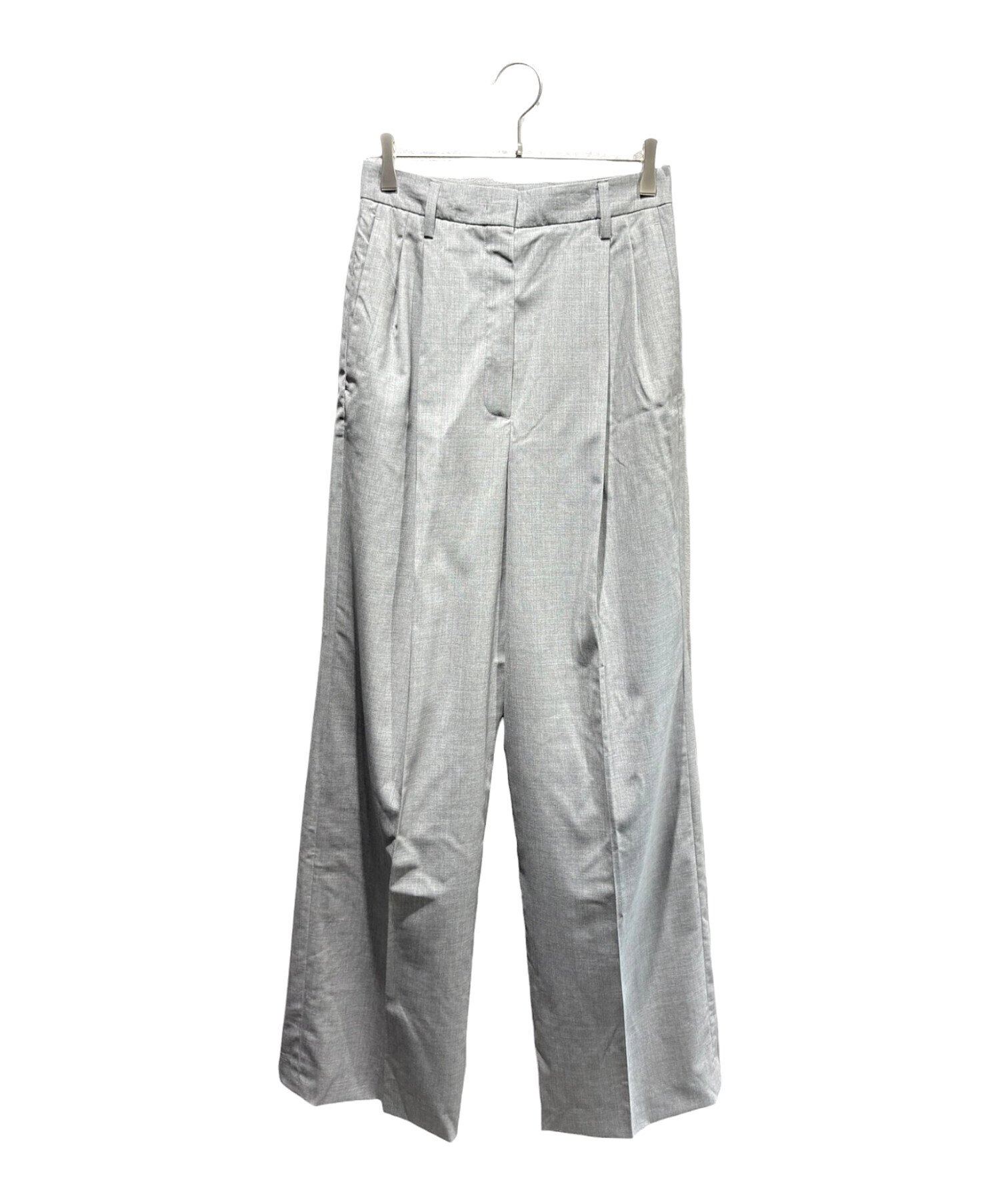 お値下げ中！PRADA ジャージートップス　グレー　XS 新品タグ付き 中古・古着通販】PRADA (プラダ) 2タックスラックス グレー サイズ:36