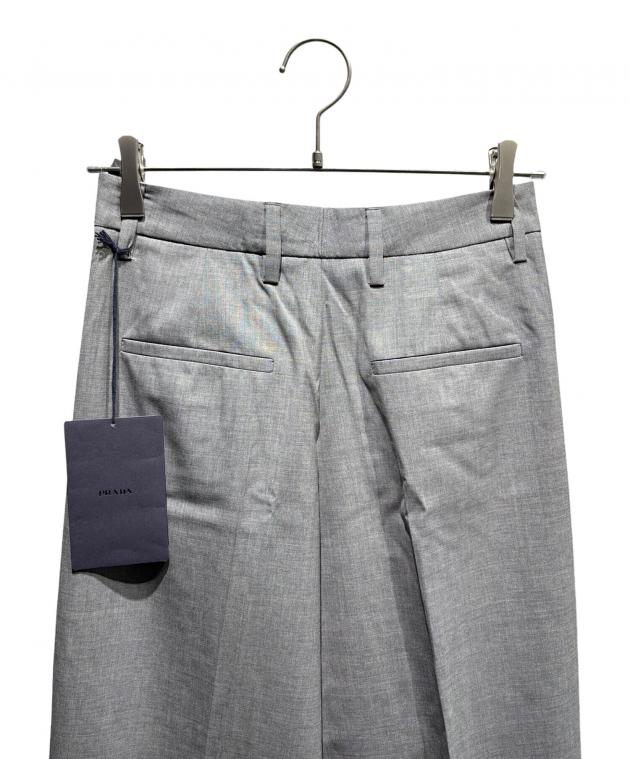 中古・古着通販】PRADA (プラダ) 2タックスラックス グレー サイズ:36 中古・古着通販】PRADA (プラダ) 2タックスラックス グレー サイズ:36