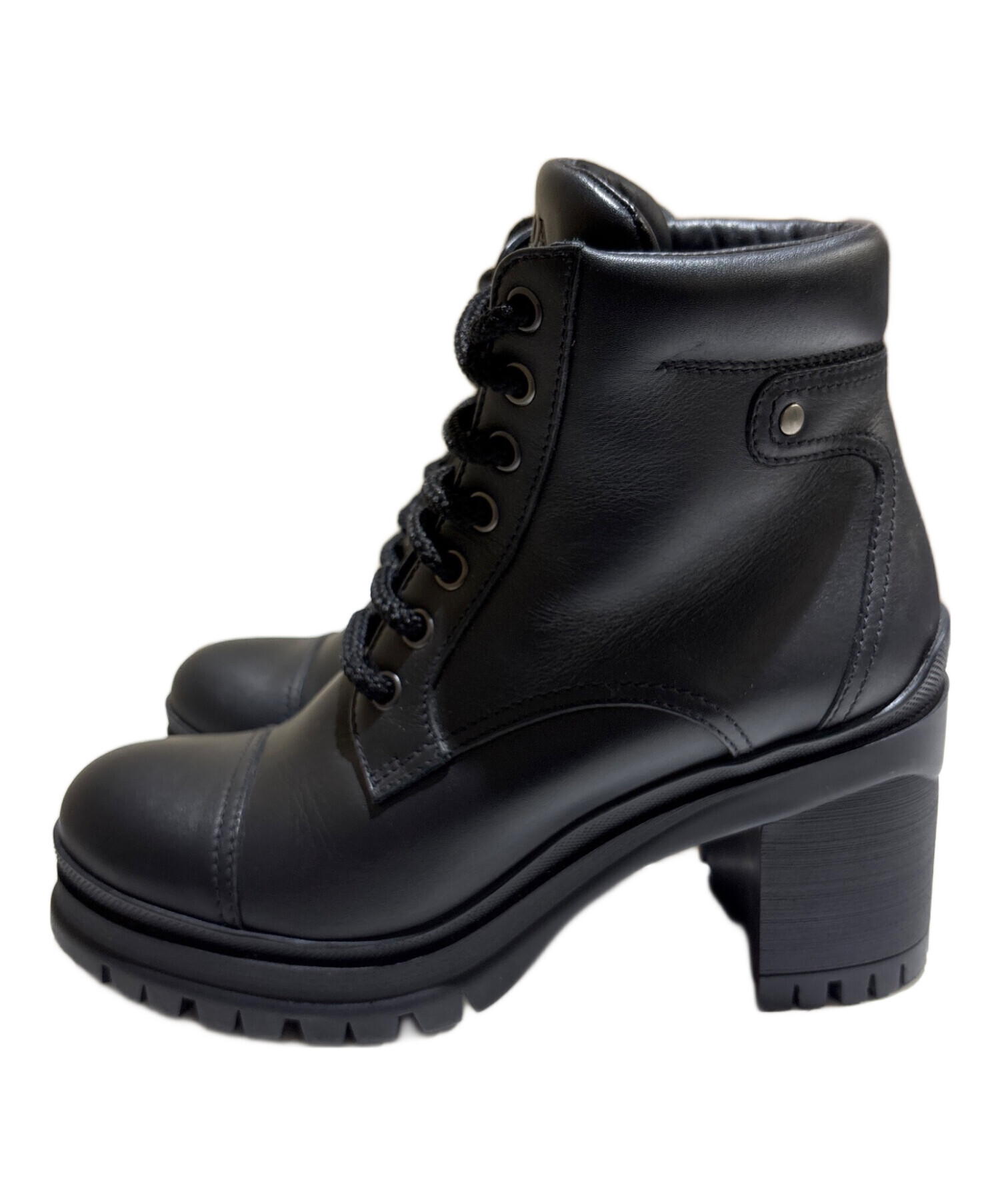 中古・古着通販】PRADA (プラダ) コンバットレザーレースアップブーツ