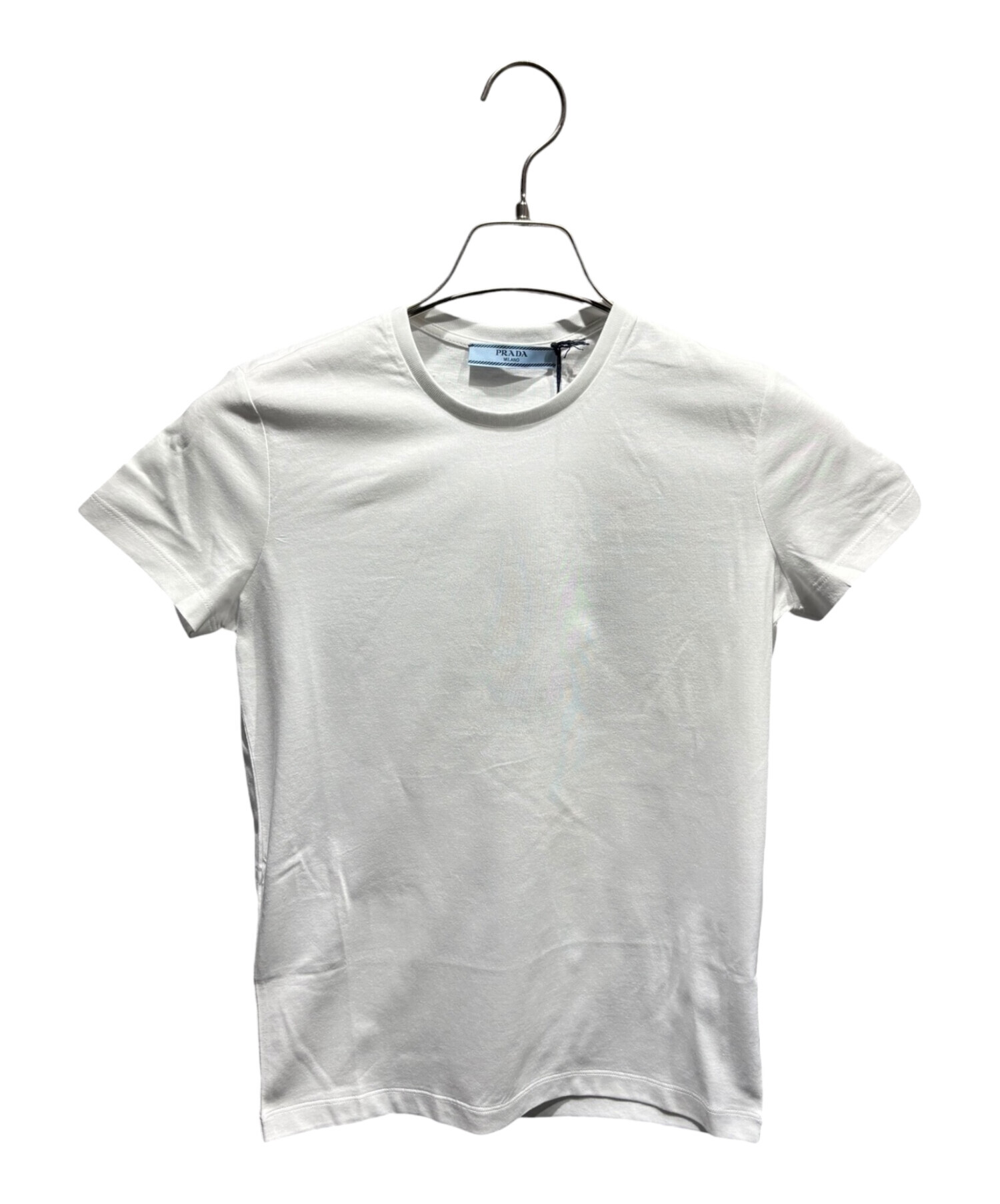 PRADA 半袖Tシャツ ホワイト XS クリーニング済 中古・古着通販】PRADA (プラダ) ポケットTシャツ ホワイト×ネイビー